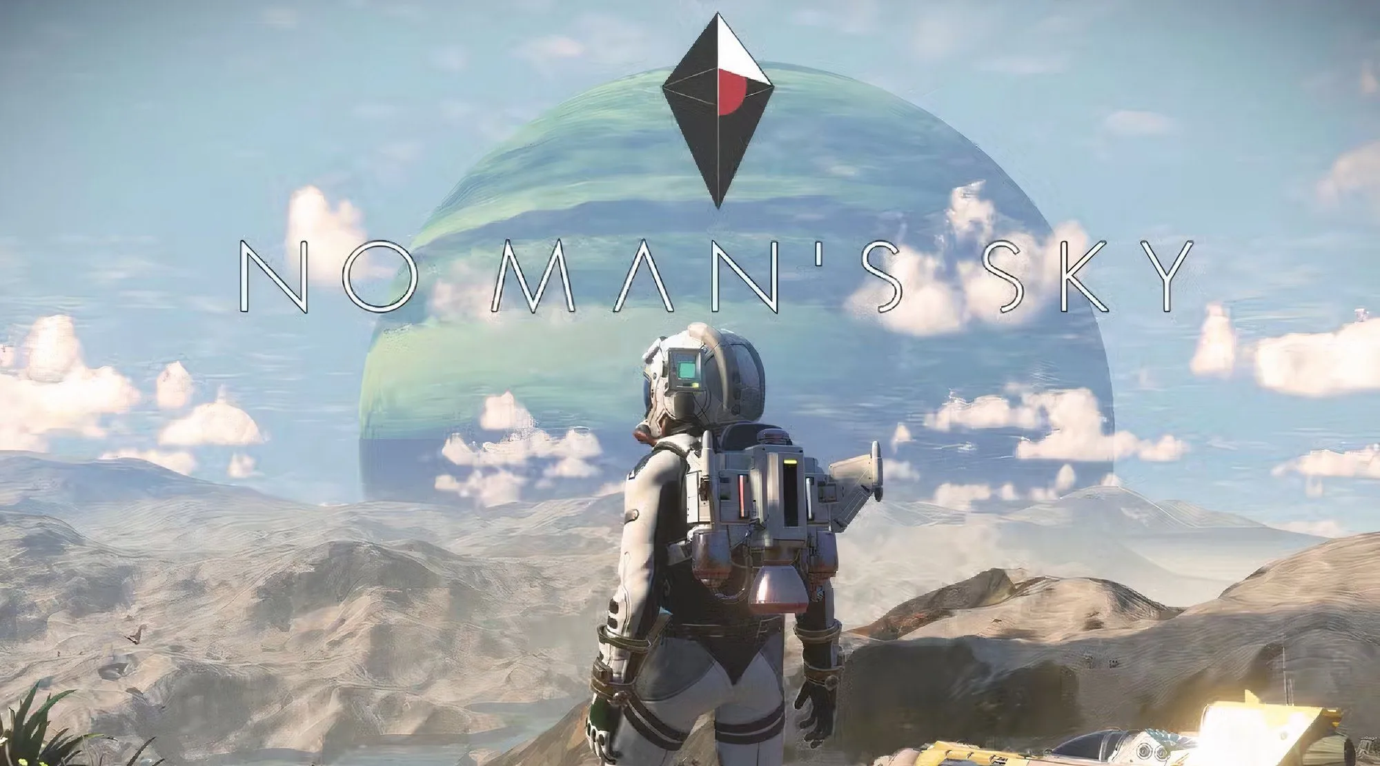 Một nhà thám hiểm không gian trong No Man's Sky chuẩn bị đối mặt với nguy hiểm tại địa điểm khai quật cổ vật.