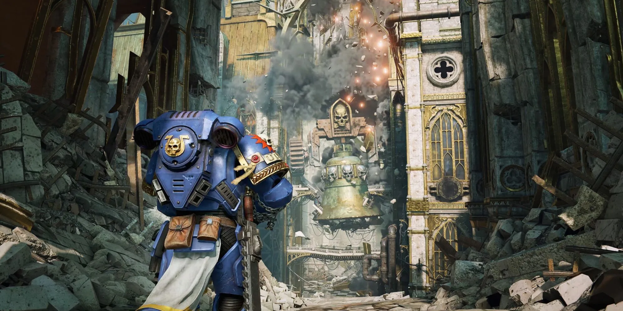 Một Space Marine dũng mãnh chiến đấu chống lại bầy Tyranids đông đảo và hung tợn trong Warhammer 40k Space Marine 2