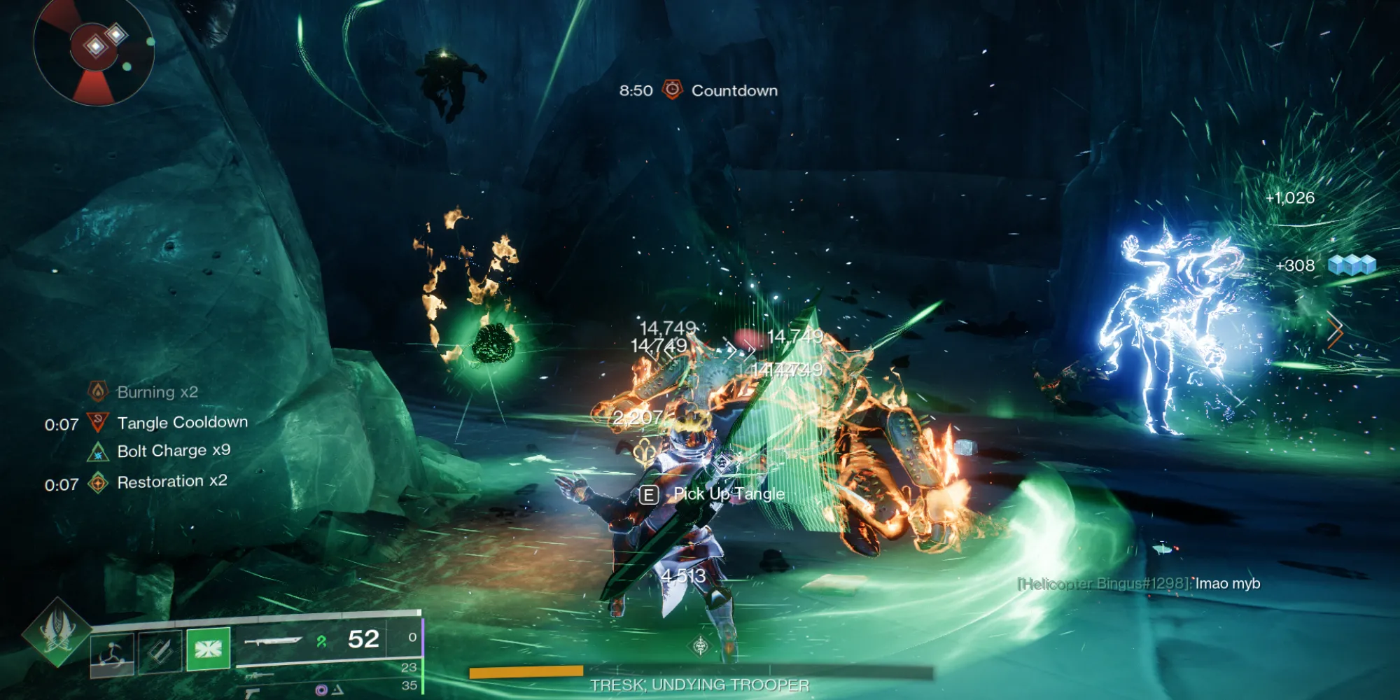 Người chơi Destiny 2 sử dụng kỹ năng và vũ khí trong một trận đấu Court of Blades Expert