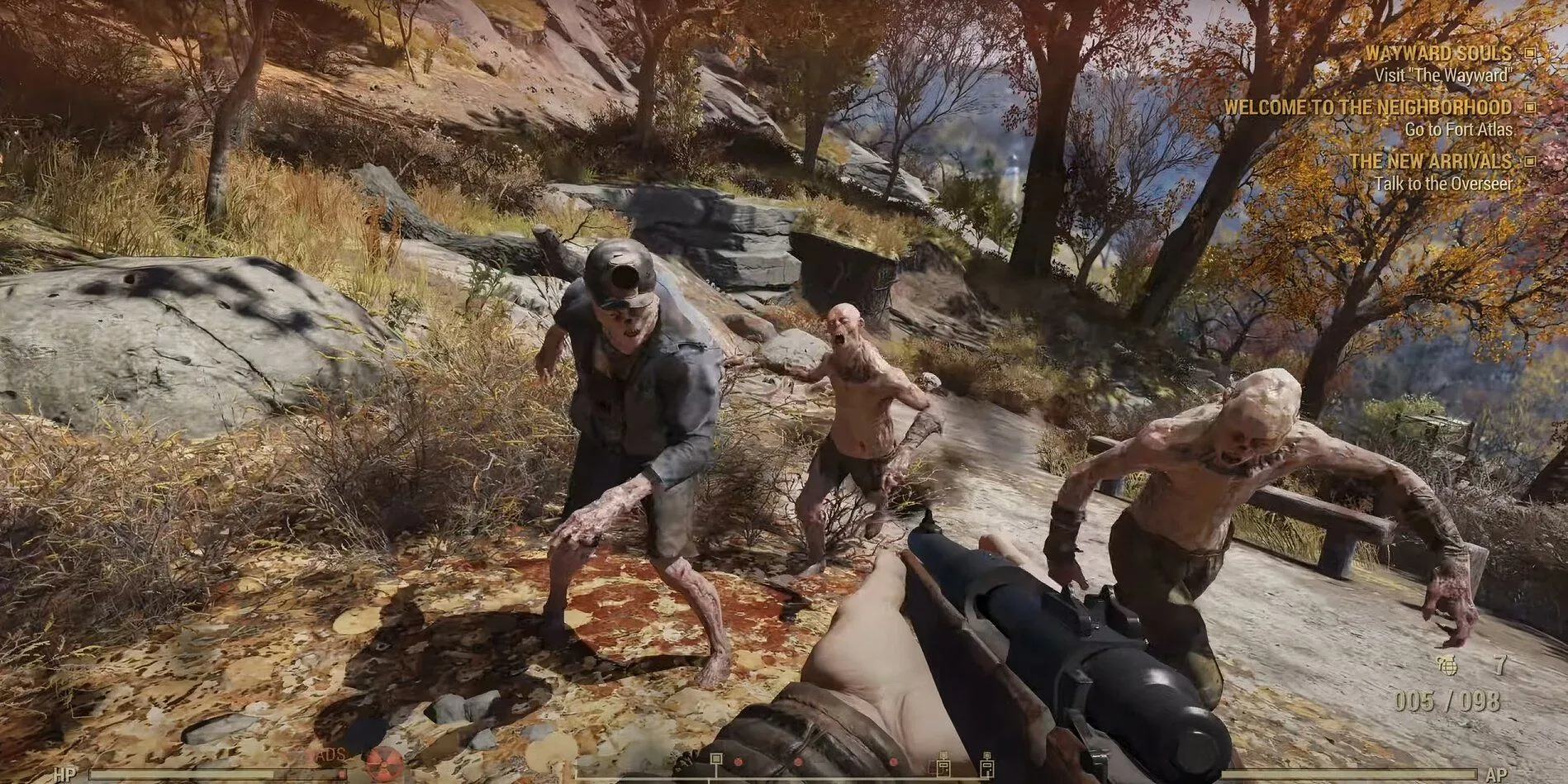 Người chơi Fallout 76 chiến đấu với bầy Ghoul hung tợn