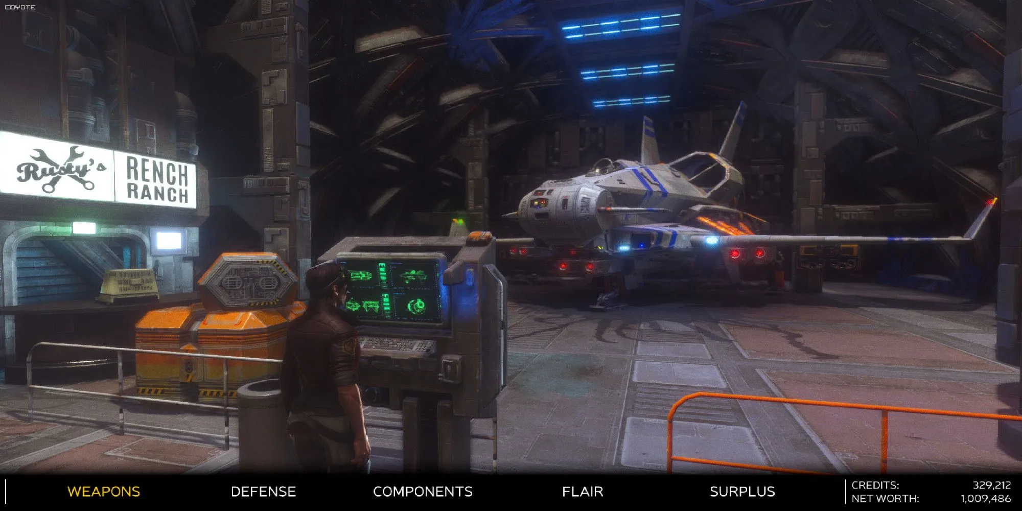 Người chơi tùy chỉnh ngoại hình phi thuyền trong Rebel Galaxy Outlaw