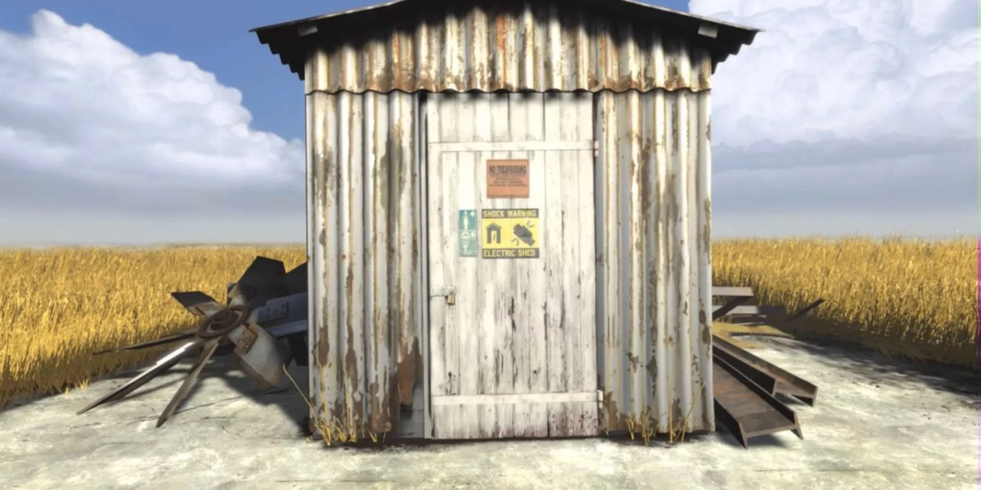 Nhân vật Chell trong Portal 2 nhìn ra cánh đồng ngô bát ngát ở Michigan sau khi thoát khỏi Aperture Science