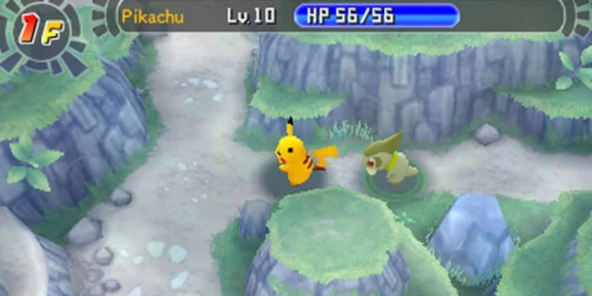 Nhân vật chính là Pokemon đang khám phá một hầm ngục trong Pokemon Mystery Dungeon: Gates to Infinity