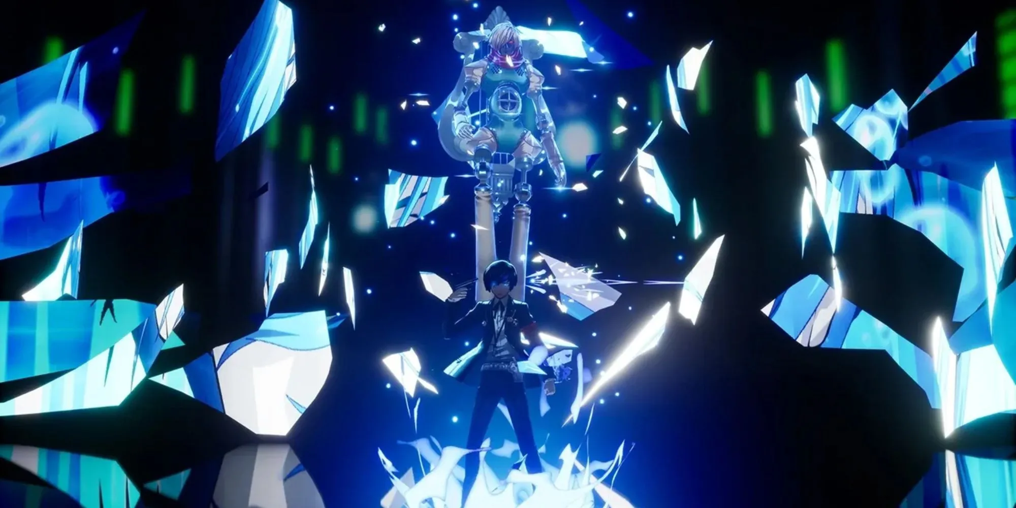 Nhân vật chính Makoto Yuki triệu hồi Persona trong game Persona 3 Reload