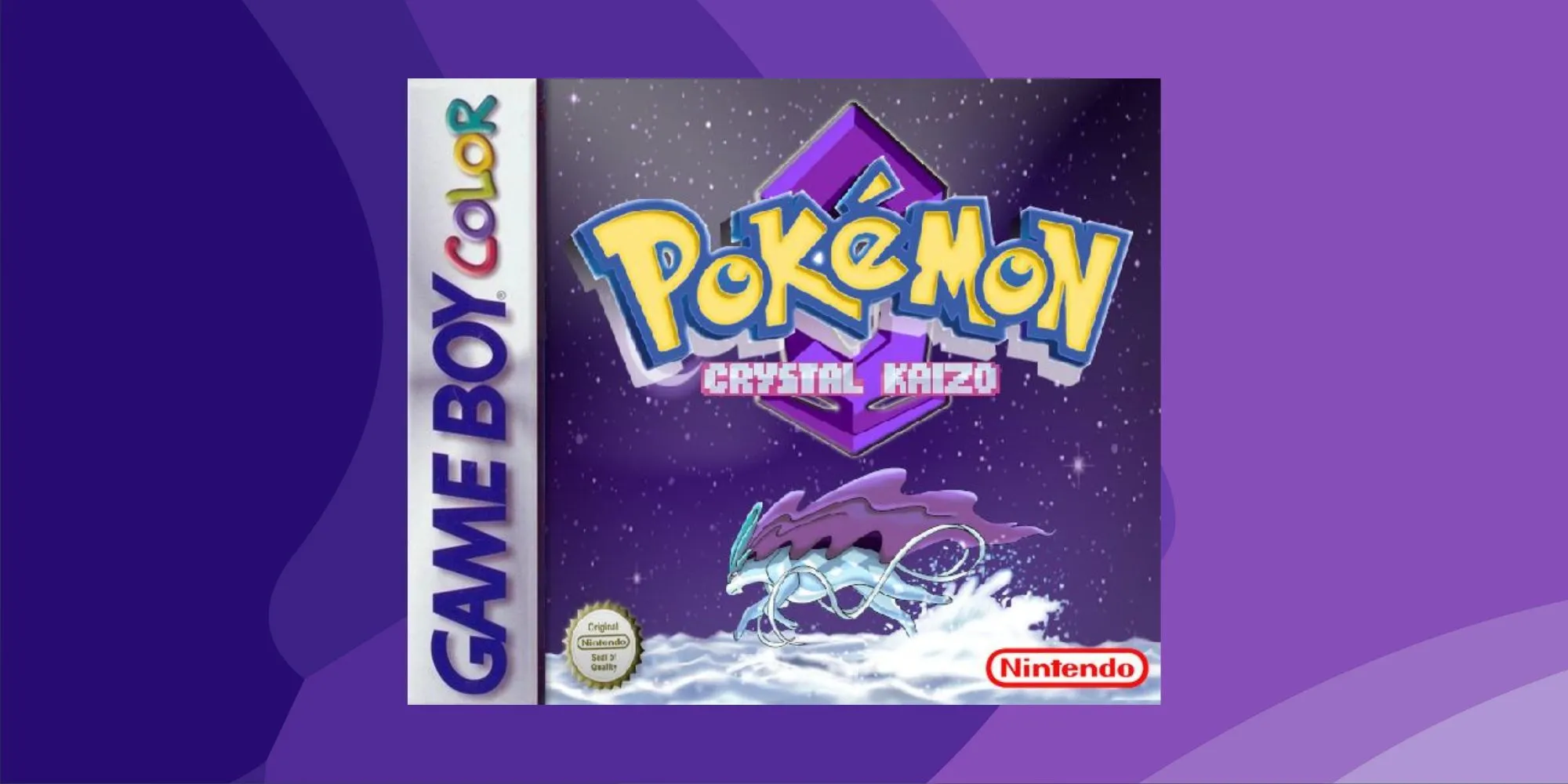 Nhân vật chính trong ROM hack Pokémon Crystal Kaizo cưỡi Suicune trên mặt nước