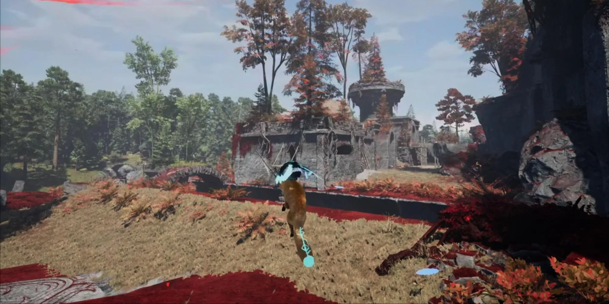 Nhân vật chính trong Spirit of the North 2 đang khám phá một khu vực trong game