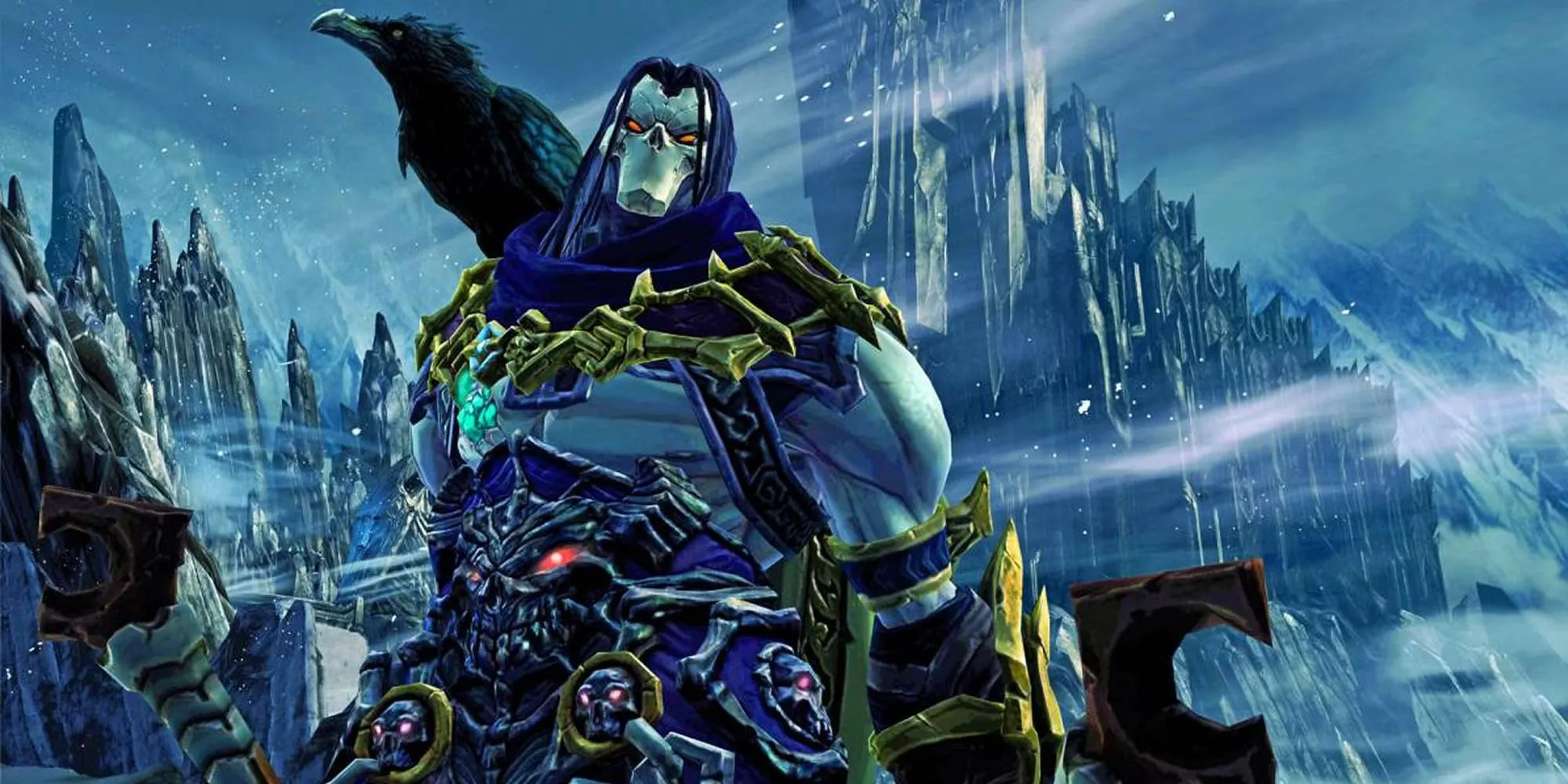 Nhân vật Death trong Darksiders 2 với lưỡi hái tử thần sẵn sàng chiến đấu