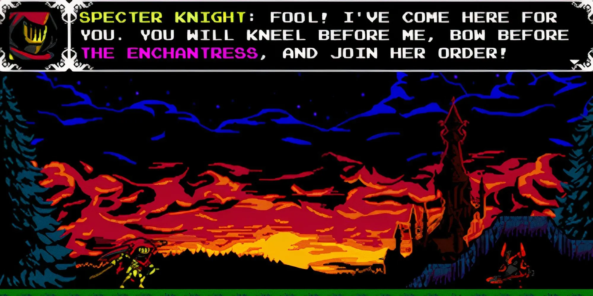 Nhân vật Specter Knight trong Shovel Knight Specter of Torment chiến đấu với kẻ thù