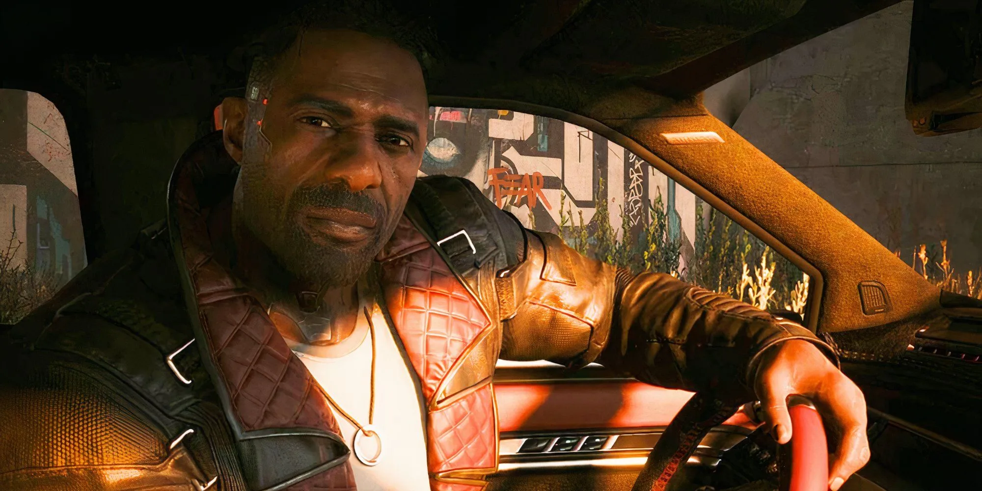 Nhân vật V giữa thành phố Night City rực rỡ trong Cyberpunk 2077