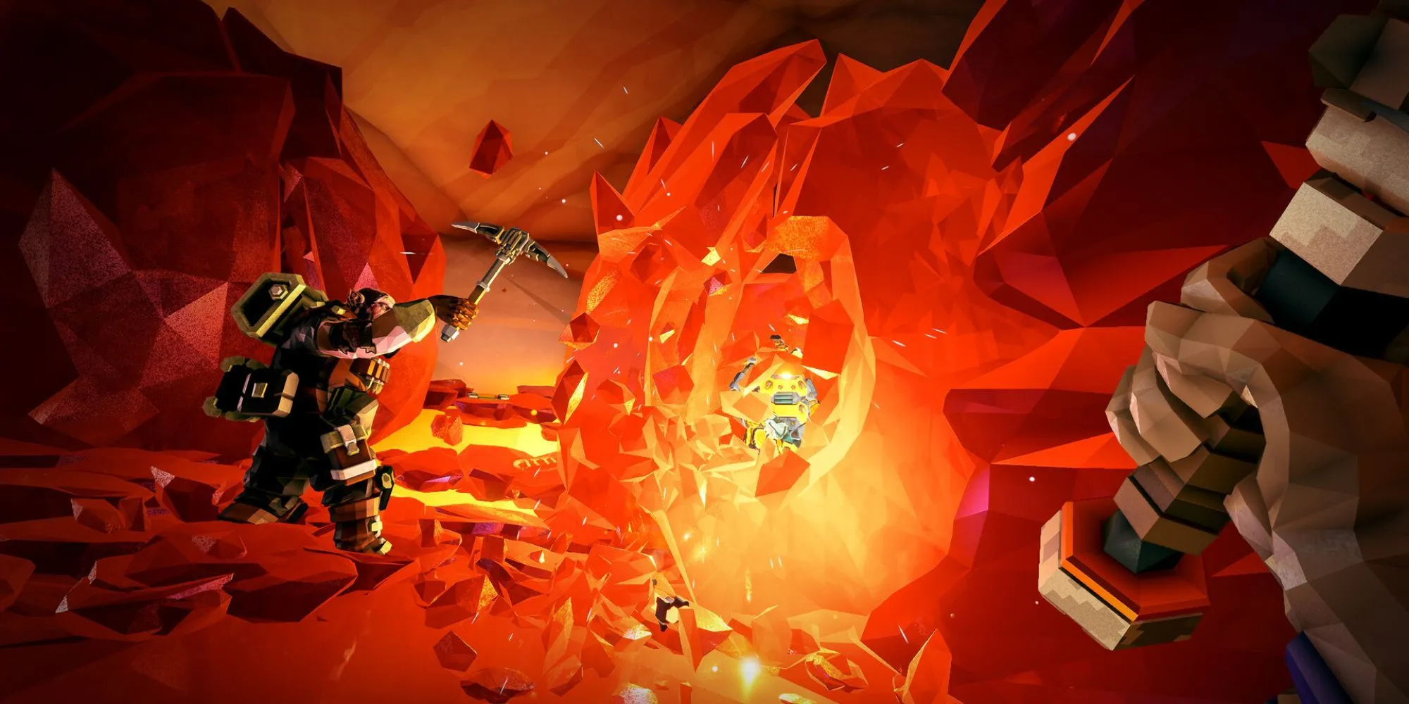 Những người lùn đang khai thác khoáng sản trong Deep Rock Galactic