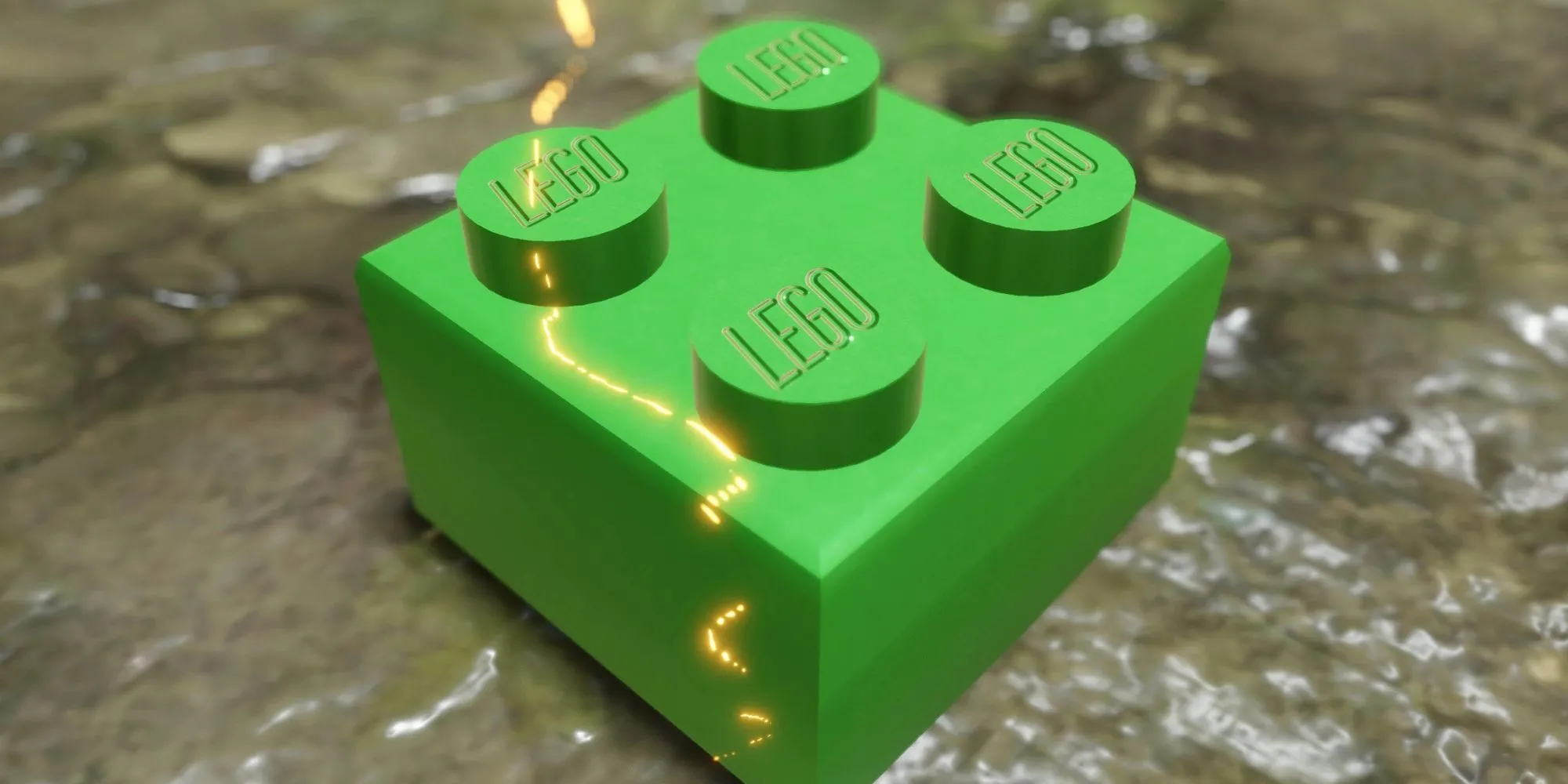 Phiên bản mod bẫy Lego màu xanh lá trong Monster Hunter Rise, một lựa chọn màu sắc thú vị cho thợ săn.