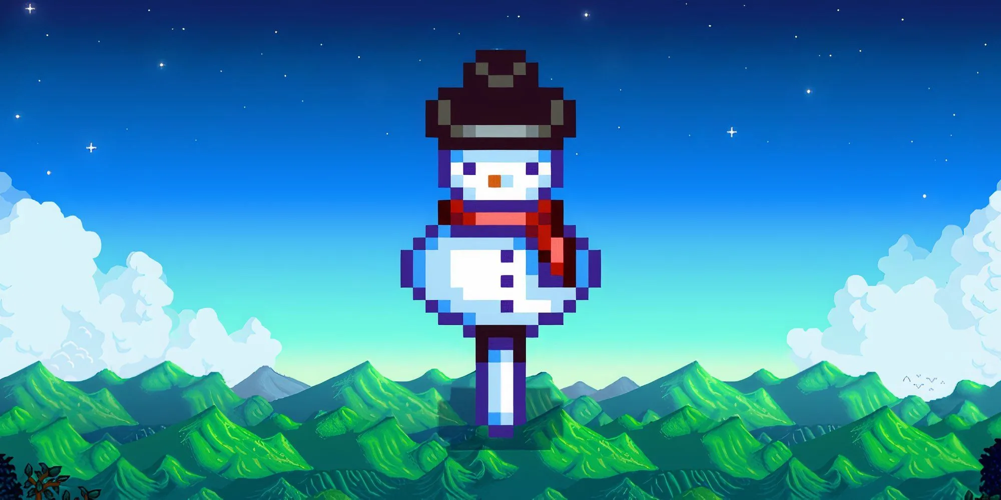 Rarecrow số 4 hình người tuyết trong Stardew Valley