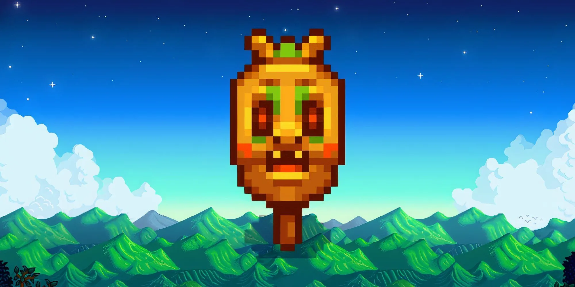 Rarecrow số 8 hình người tuyết úp ngược từ Bảo tàng Stardew Valley