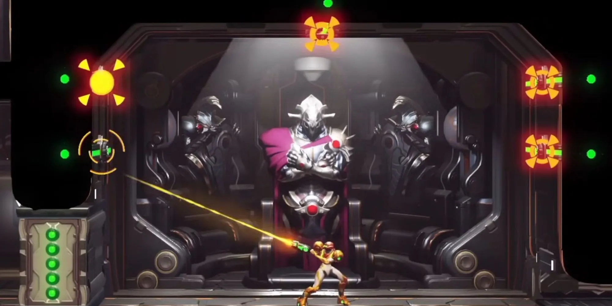 Samus Aran sử dụng kỹ năng Storm Missile trong Metroid Dread