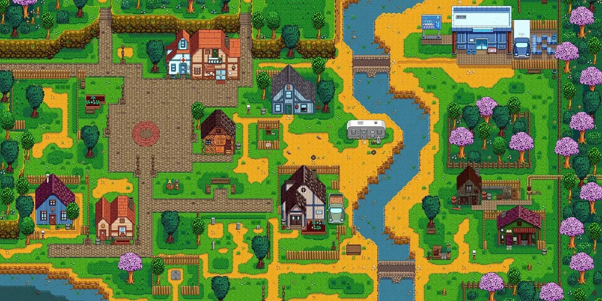 Thị trấn Pelican Town trong game Stardew Valley
