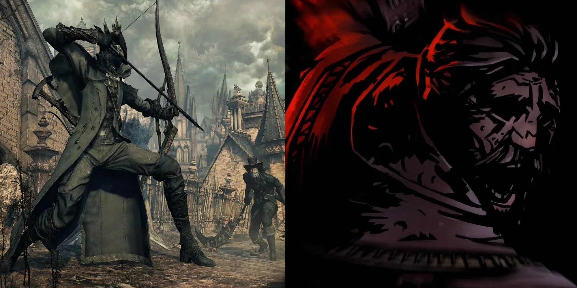 Thợ săn Bloodborne chiến đấu với Simon Belmont trong tựa game kinh dị gothic