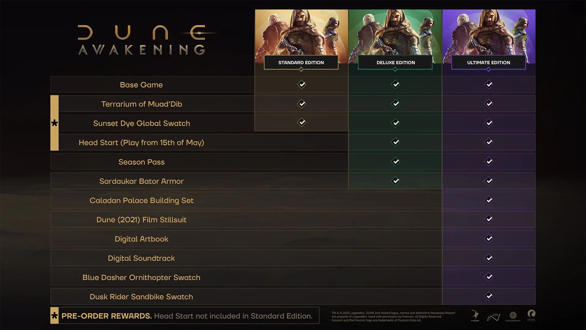 Thông tin các phiên bản và ưu đãi đặt trước game Dune Awakening