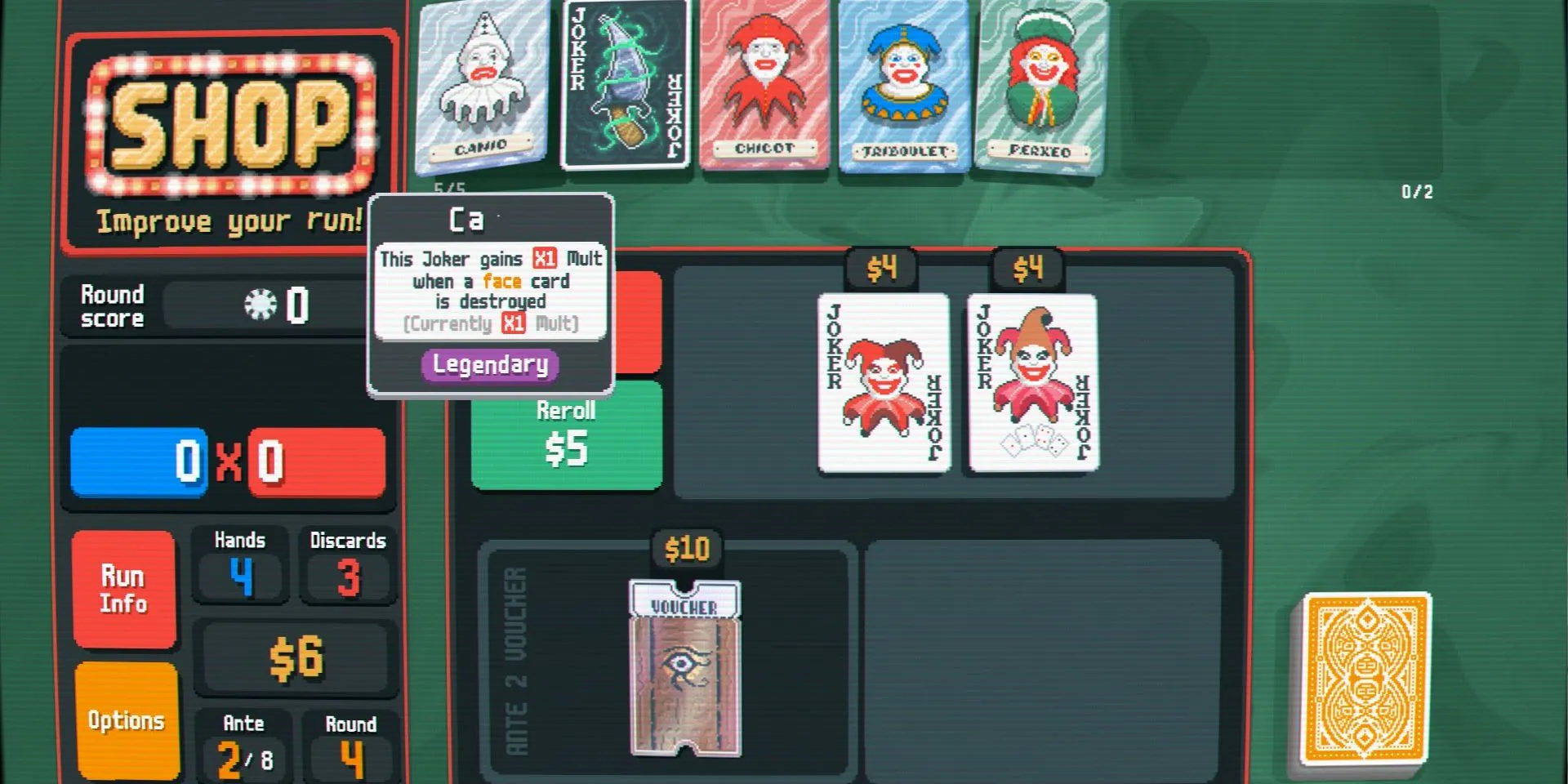 Thu thập nhiều thẻ bài Legendary mạnh mẽ từ seed Balatro