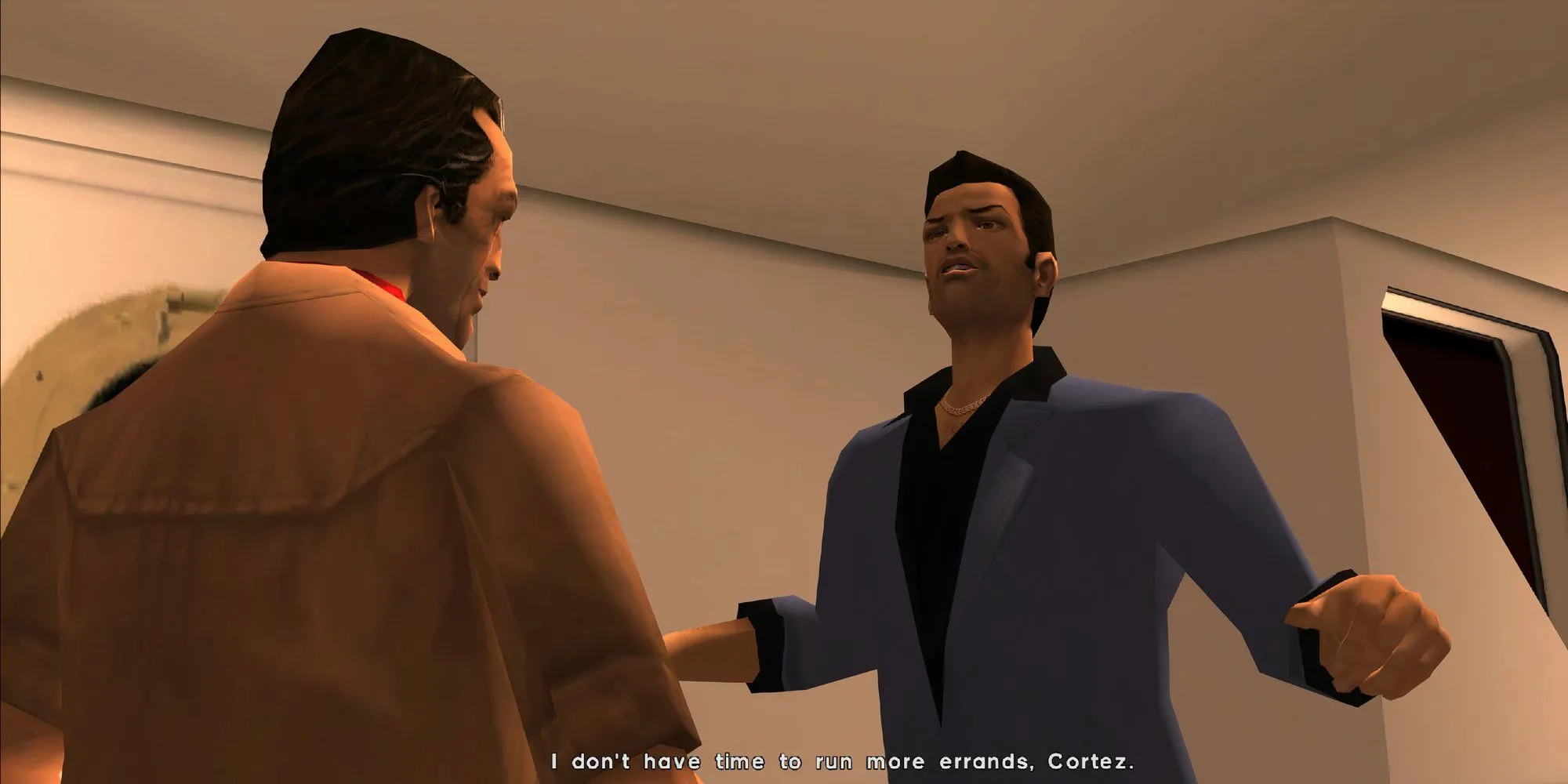 Tommy Vercetti từ GTA Vice City đang nói chuyện với Cortez