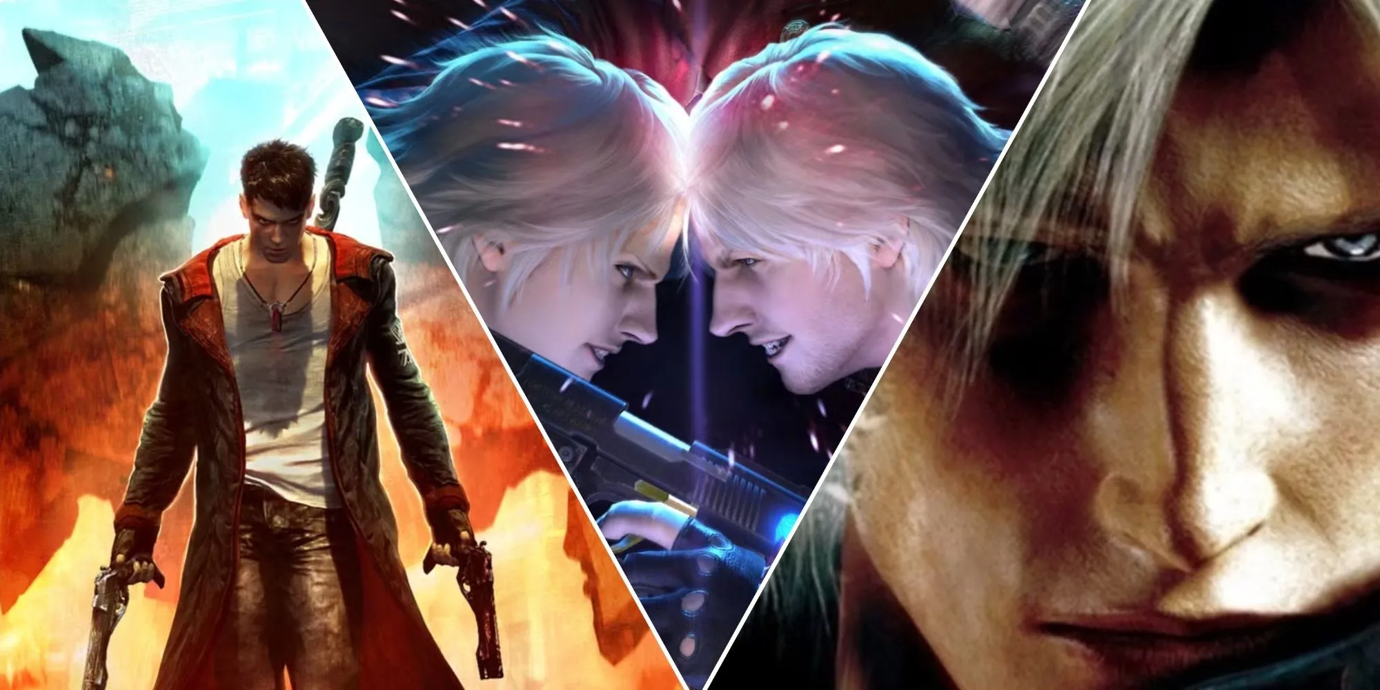 Tổng hợp các phiên bản game Devil May Cry, bao gồm cả bản gốc và các phần sau, cho thấy sự phát triển của series