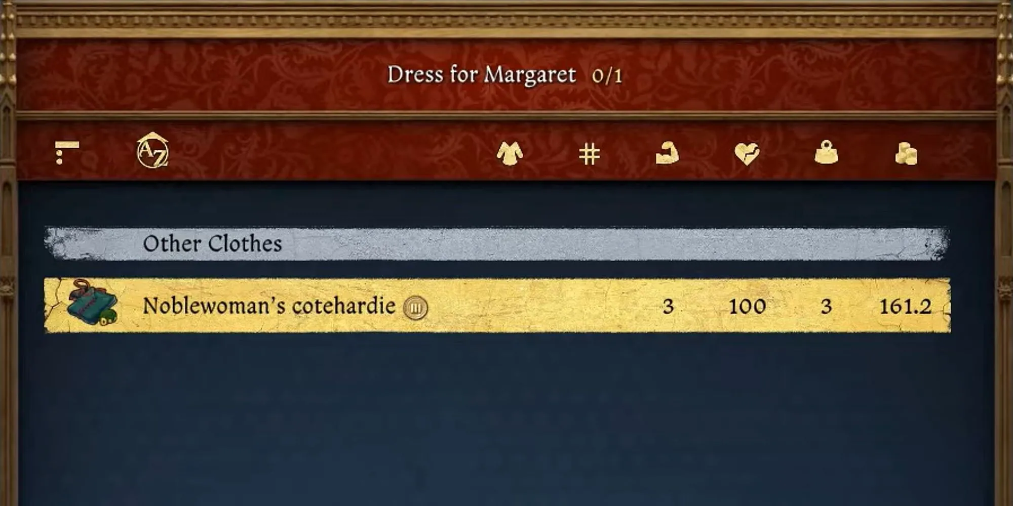 Trang phục Noblewoman's Cothardie cho Margaret trong KCD2