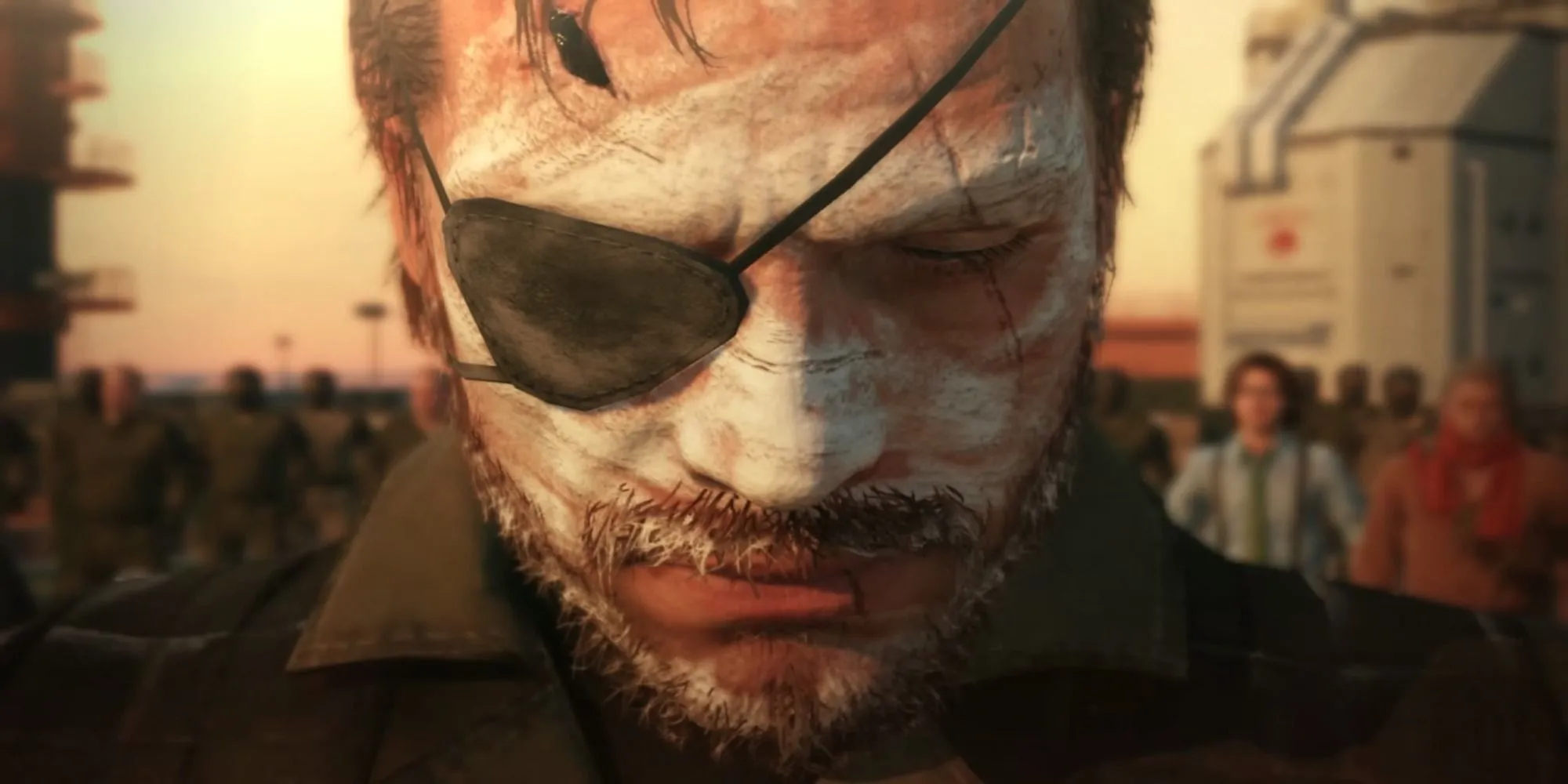 Venom Snake trầm ngâm trong Metal Gear Solid V: The Phantom Pain, một tựa game hành động thế giới mở ấn tượng