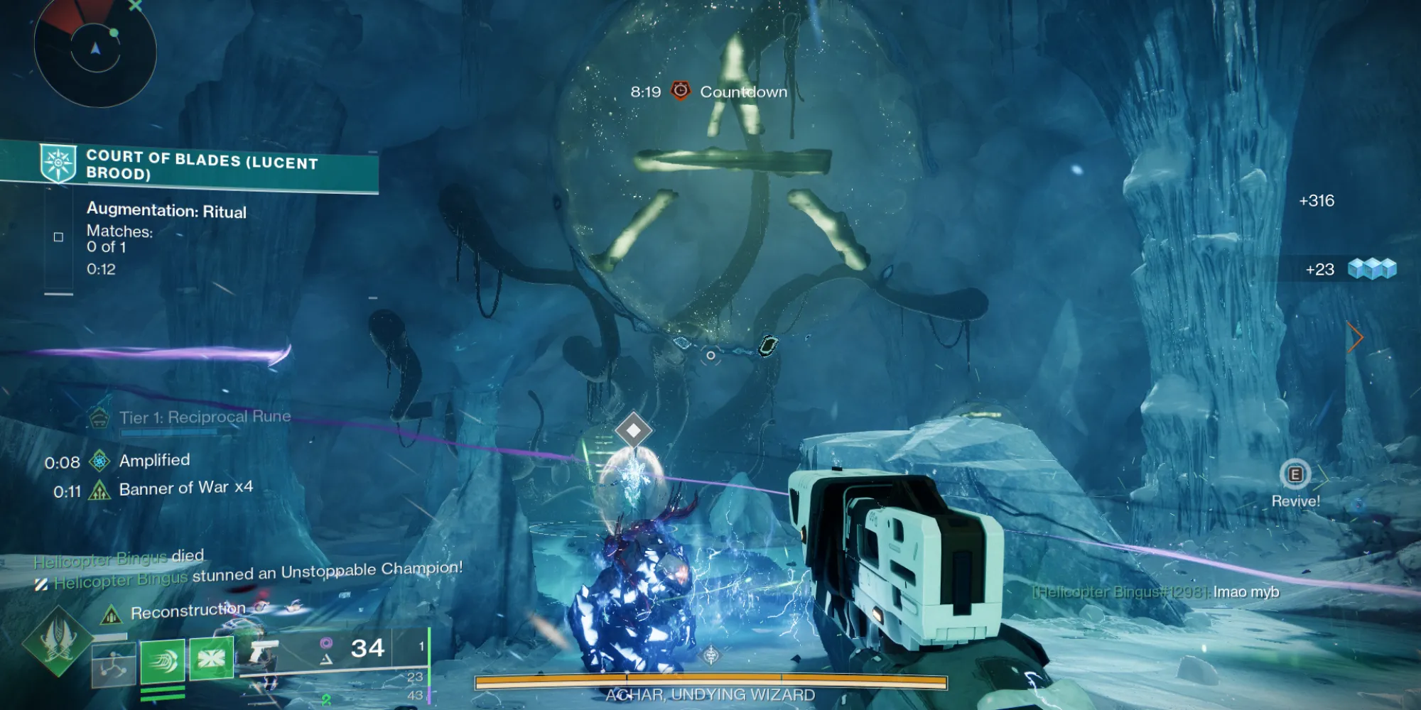Ví dụ về một Augmentation trong cơ chế gameplay của Court of Blades Destiny 2