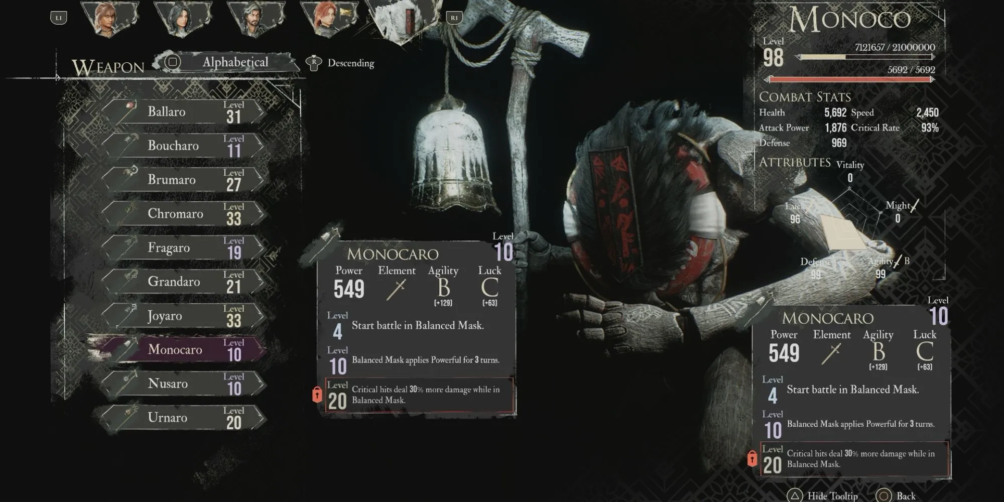 Vũ khí Monocaro là vũ khí mặc định của Monoco trong game