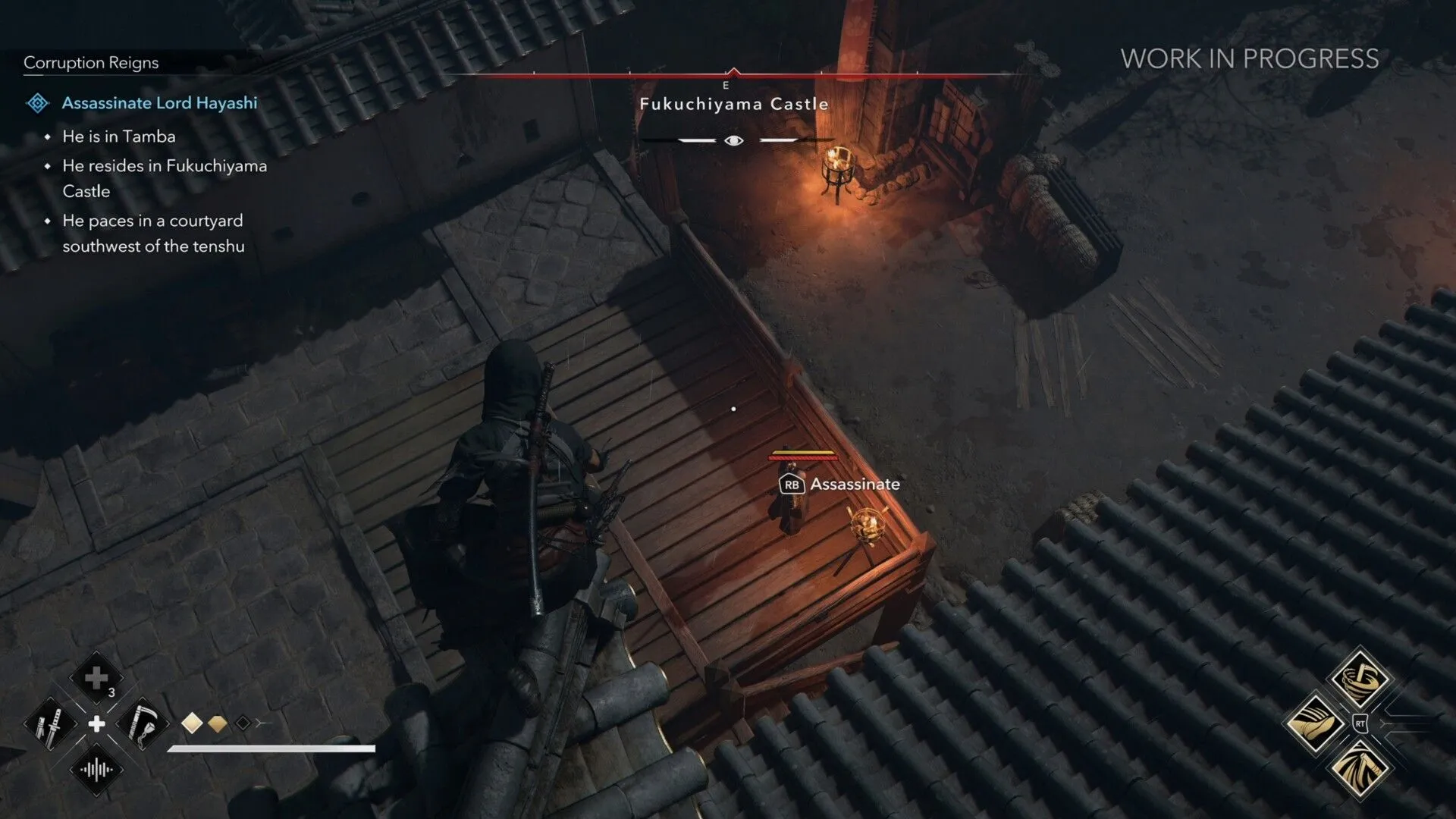 Yasuke cưỡi ngựa di chuyển qua một khu vực trong Assassin's Creed Shadows