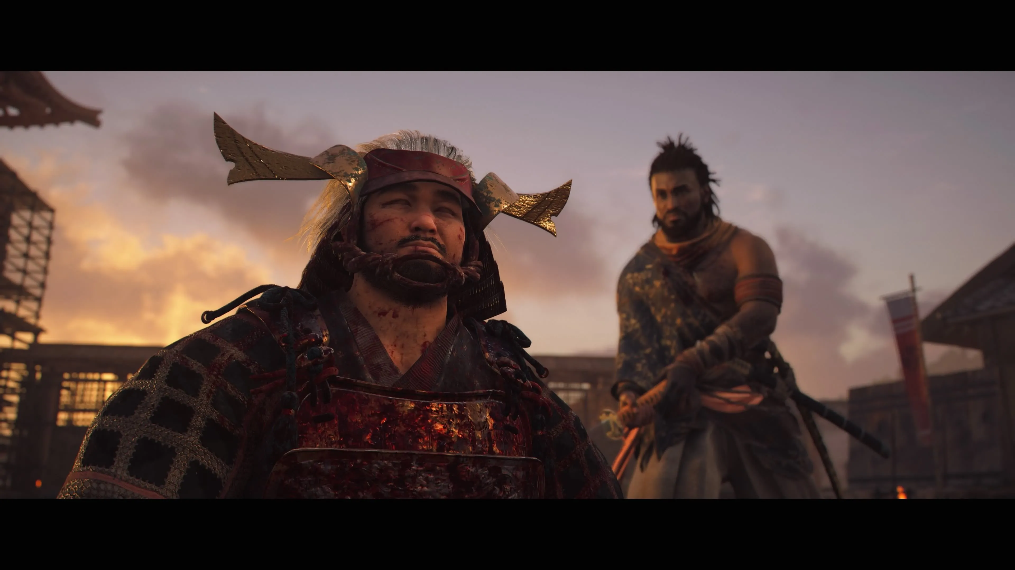 Yasuke đứng hiên ngang sau khi đánh bại The Ox trong Assassin's Creed Shadows