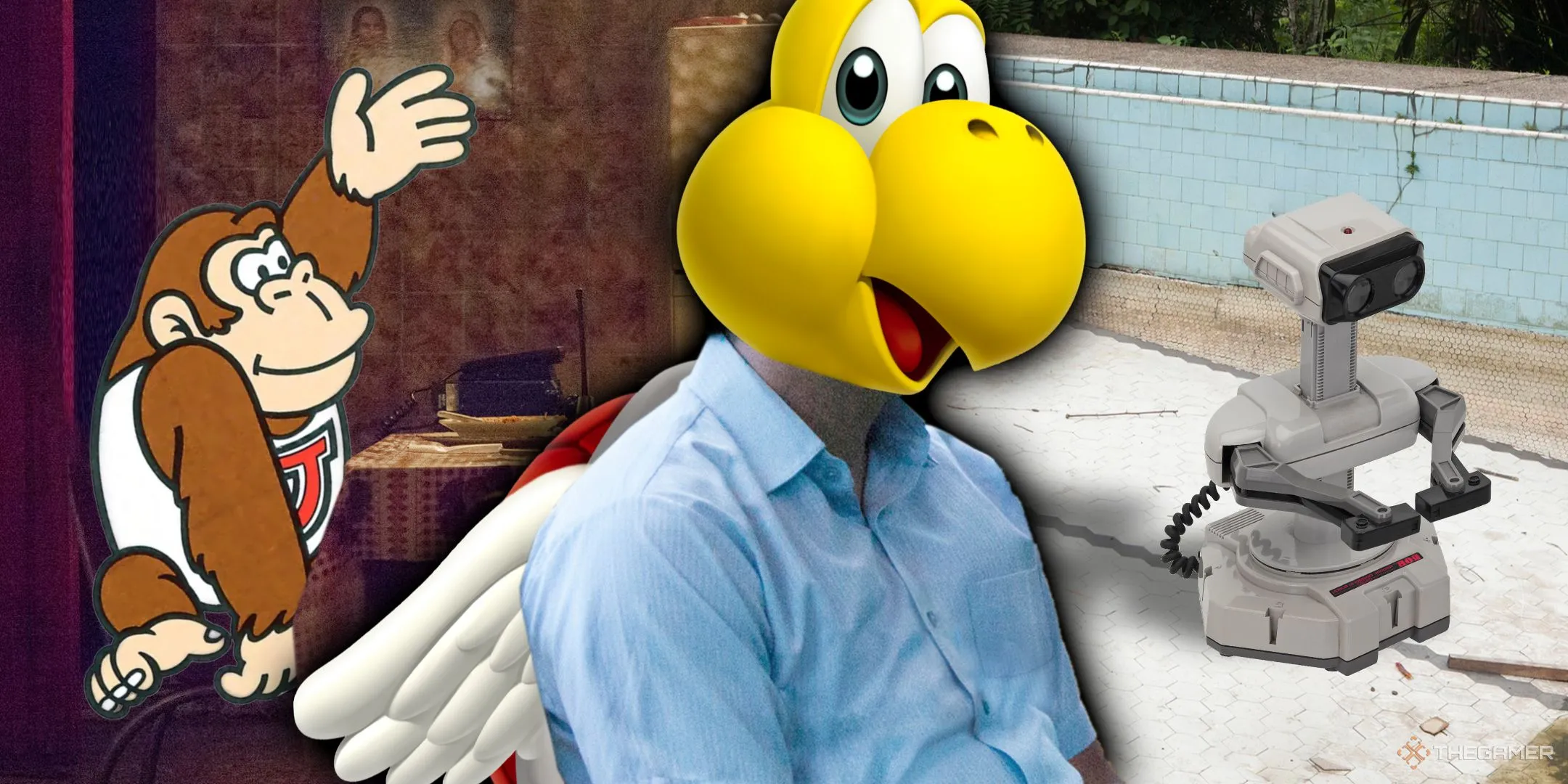 Hình minh họa chờ đợi từ Narcos, nhưng được chỉnh sửa có Donkey Kong JR, Paratroopa, và ROB là những người đang chờ.