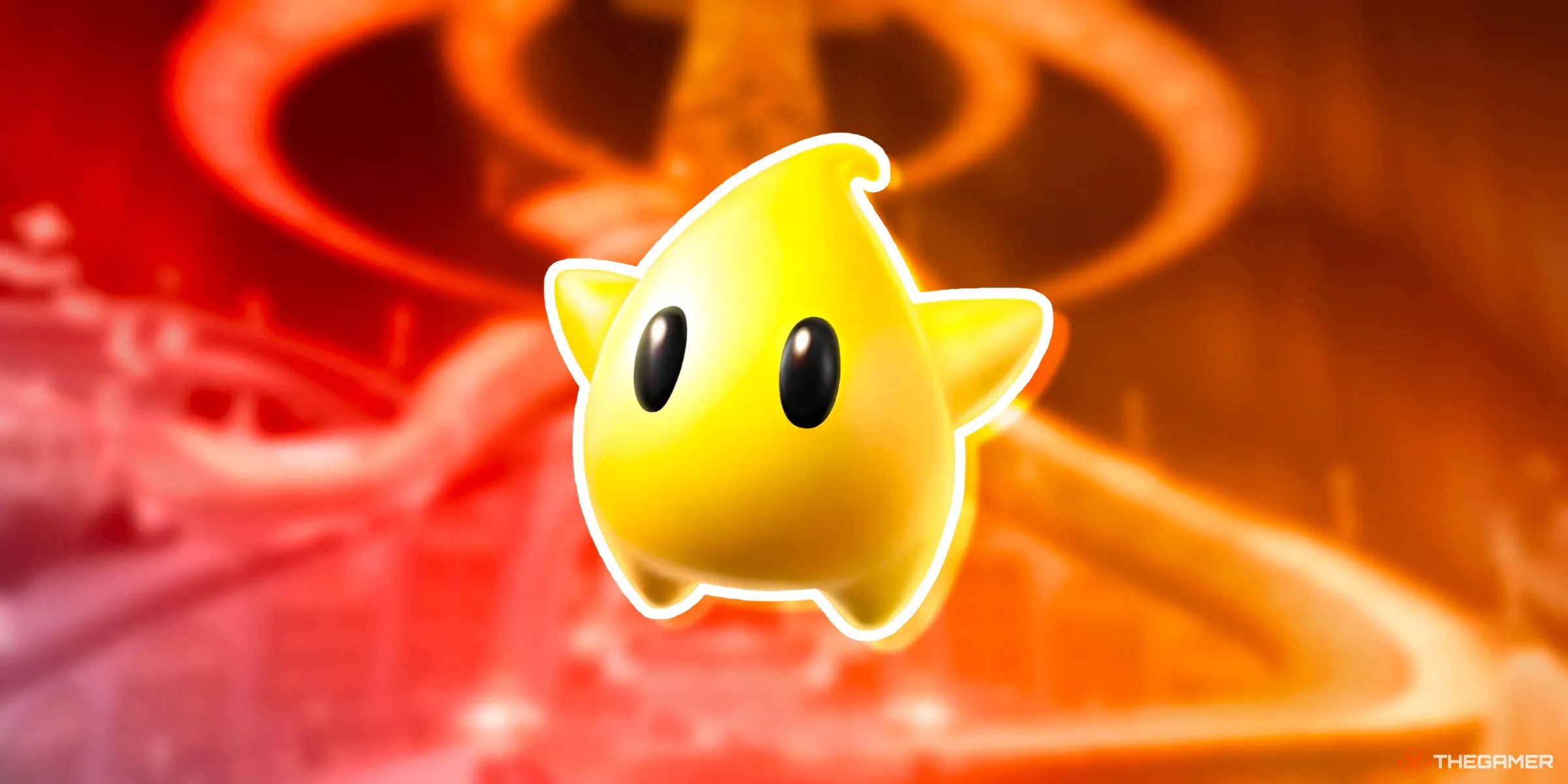Một Luma vàng trên đường đua Đỉnh Starview từ Mario Kart World.