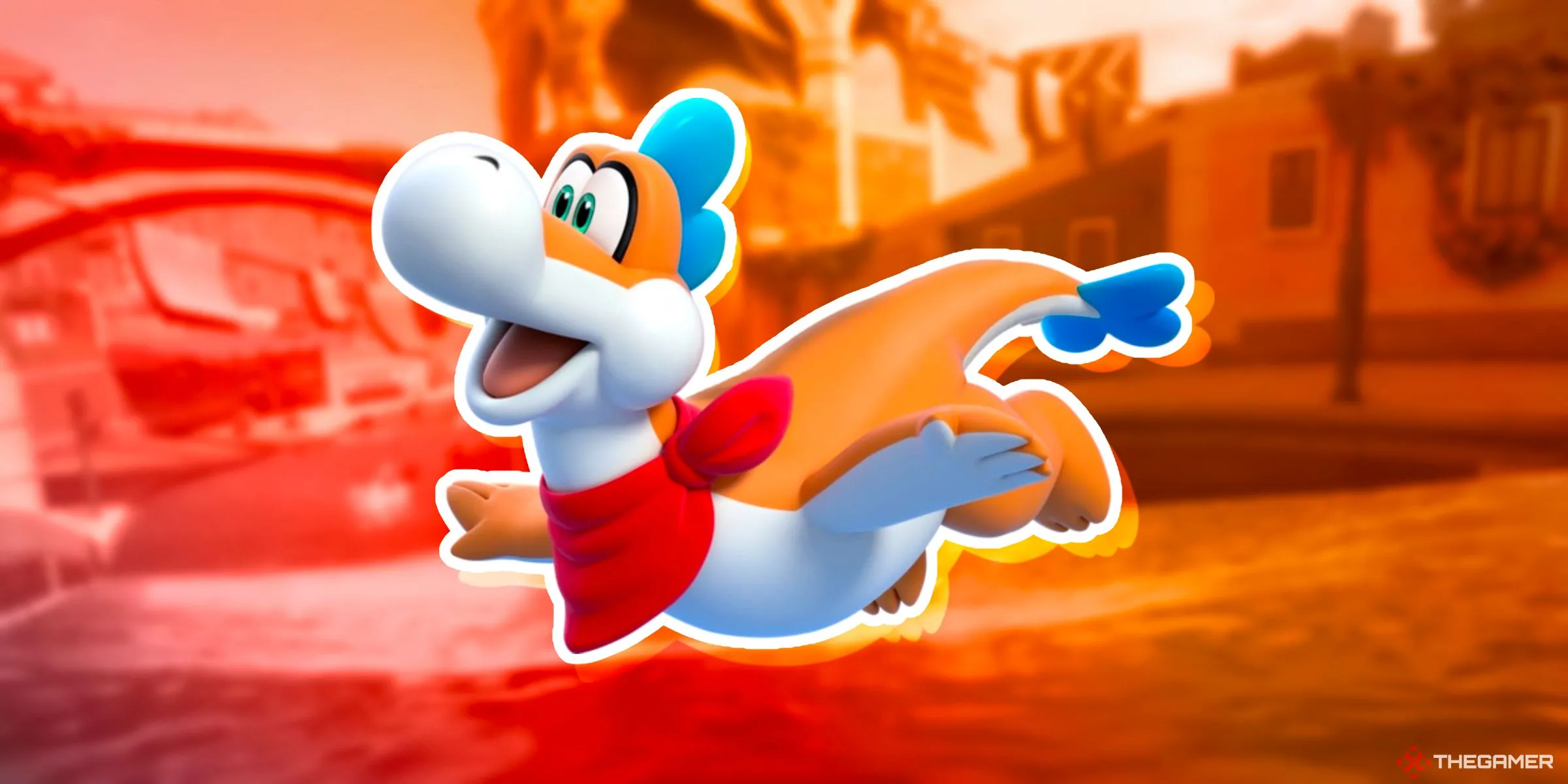 Plessie lướt trên đường đua Salty Salty Speedway từ Mario Kart World.