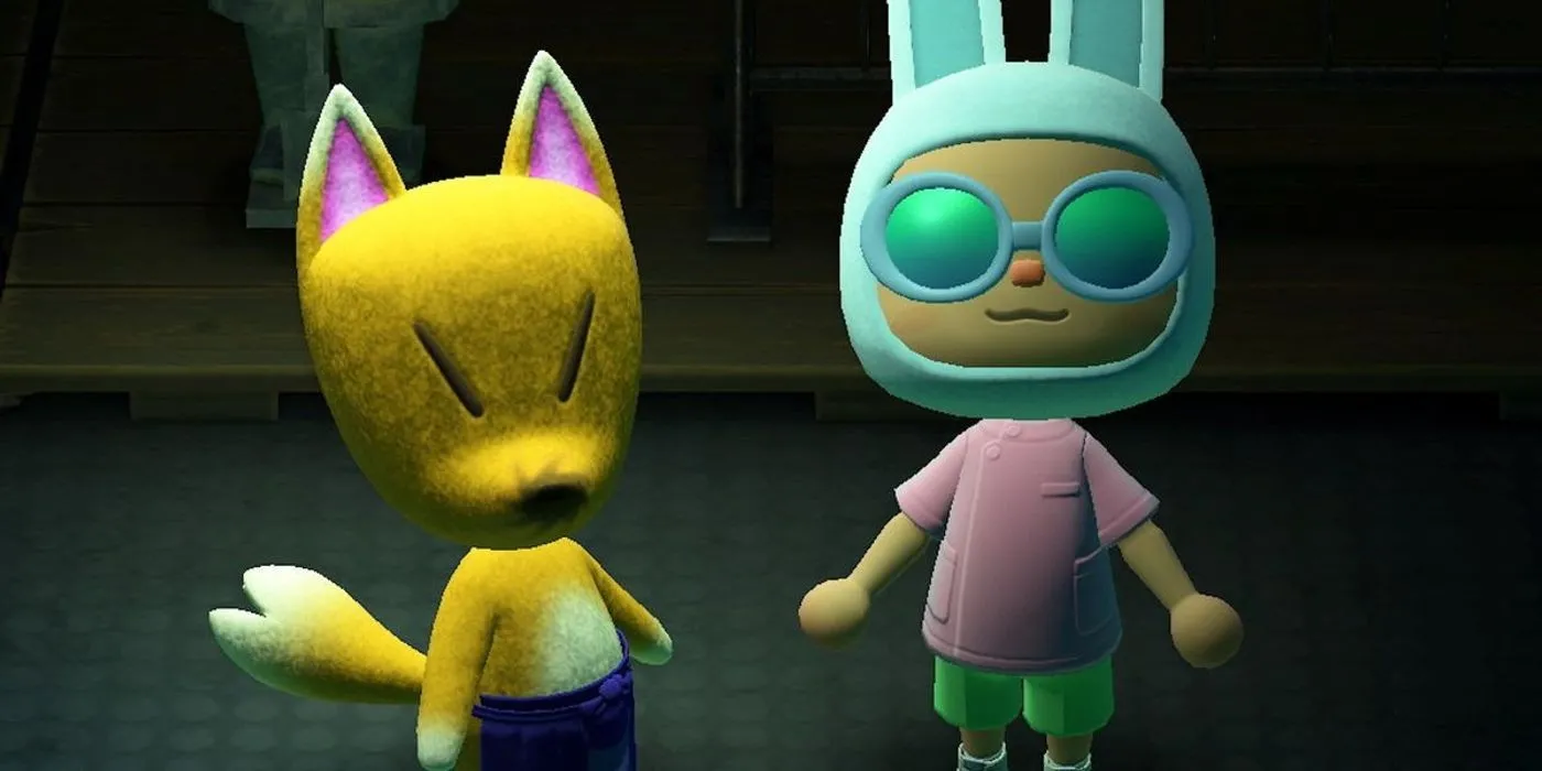 Redd và người chơi đứng trên thuyền của hắn trong Animal Crossing: New Horizons