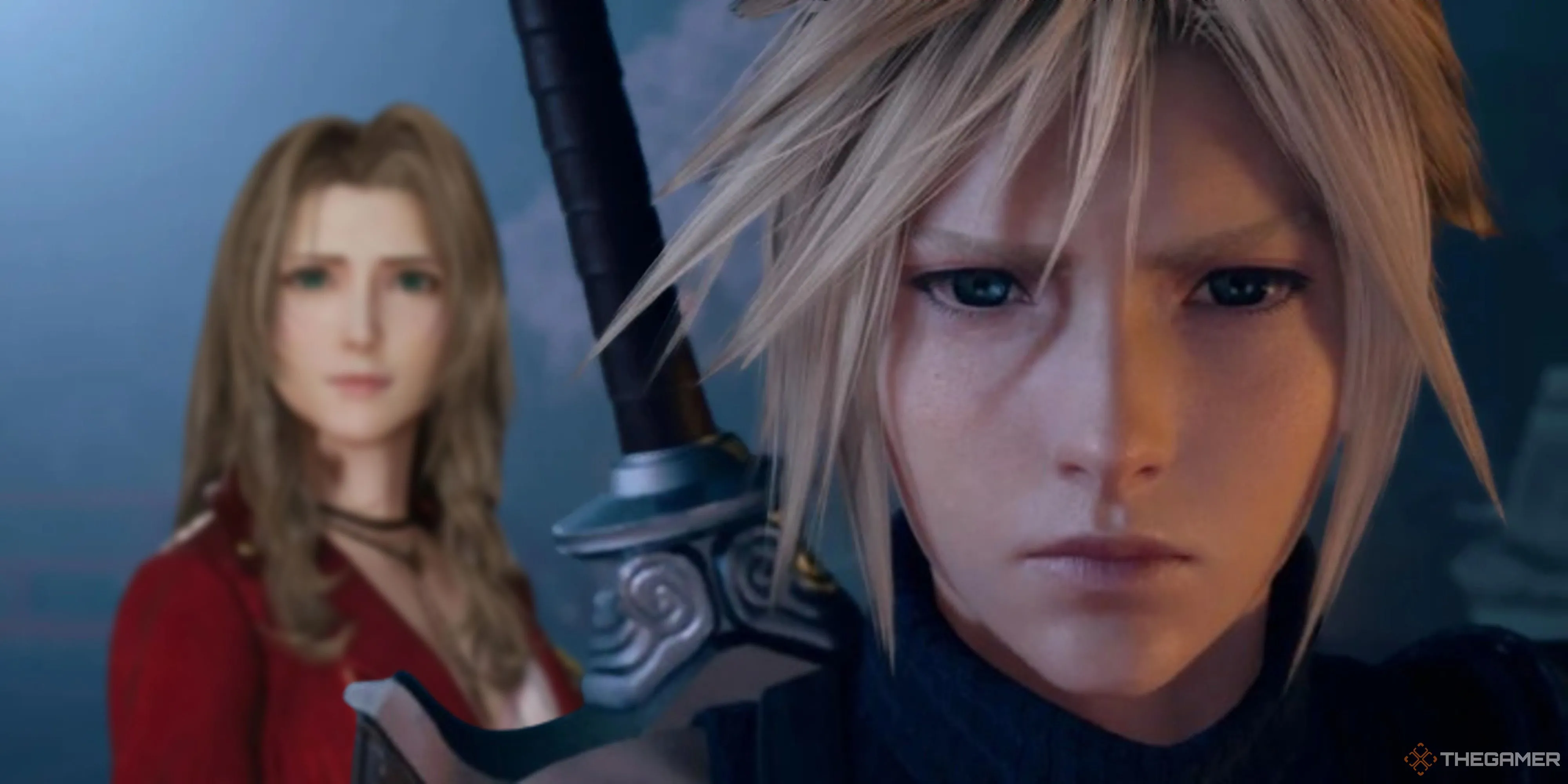 Aerith đứng sau lưng Cloud Strife trong Final Fantasy 7 Rebirth