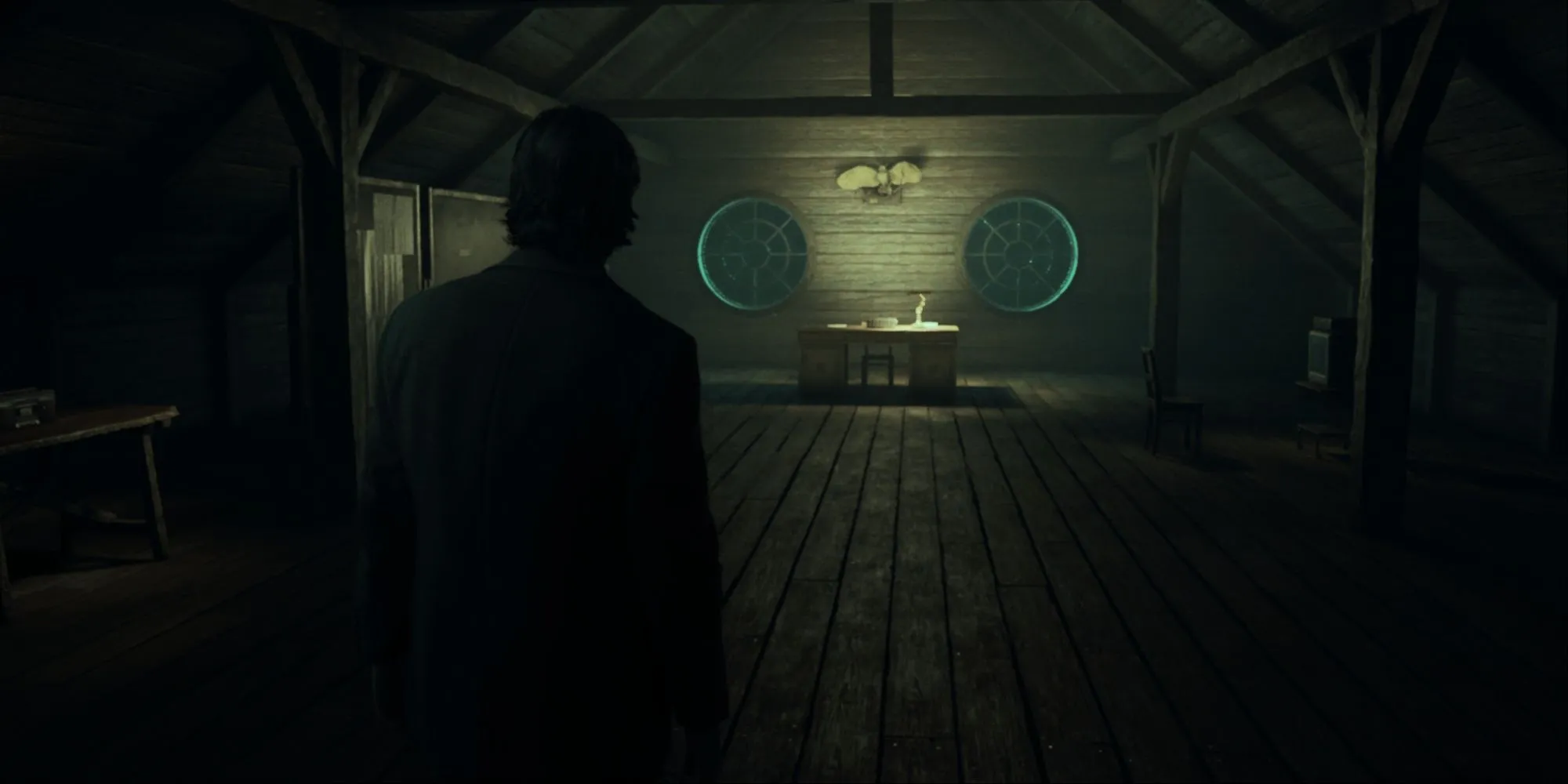 Alan Wake bước qua cánh cửa xoắn ốc trong Viện dưỡng lão Valhalla gặp lại chính mình