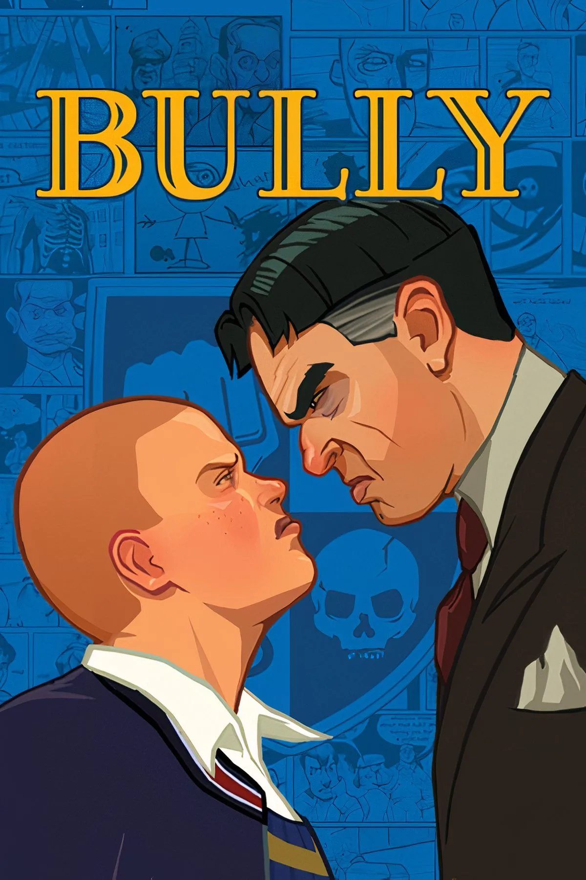 Ảnh bìa game Bully của Rockstar, thể hiện nhân vật chính Jimmy Hopkins trong bối cảnh học đường độc đáo.