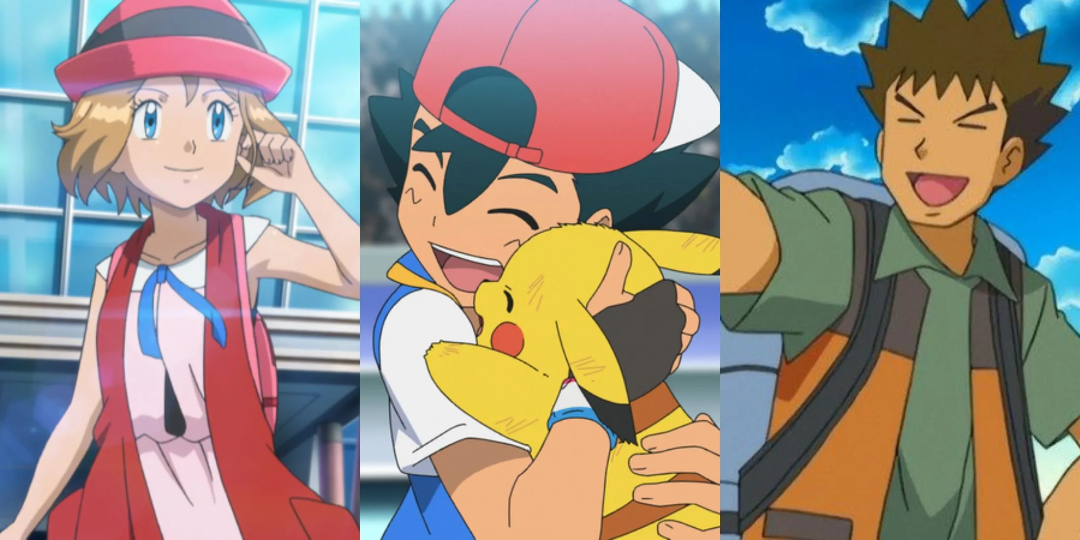 Ash Ketchum and Pikachu, Brock, Serena from Pokemon Anime
