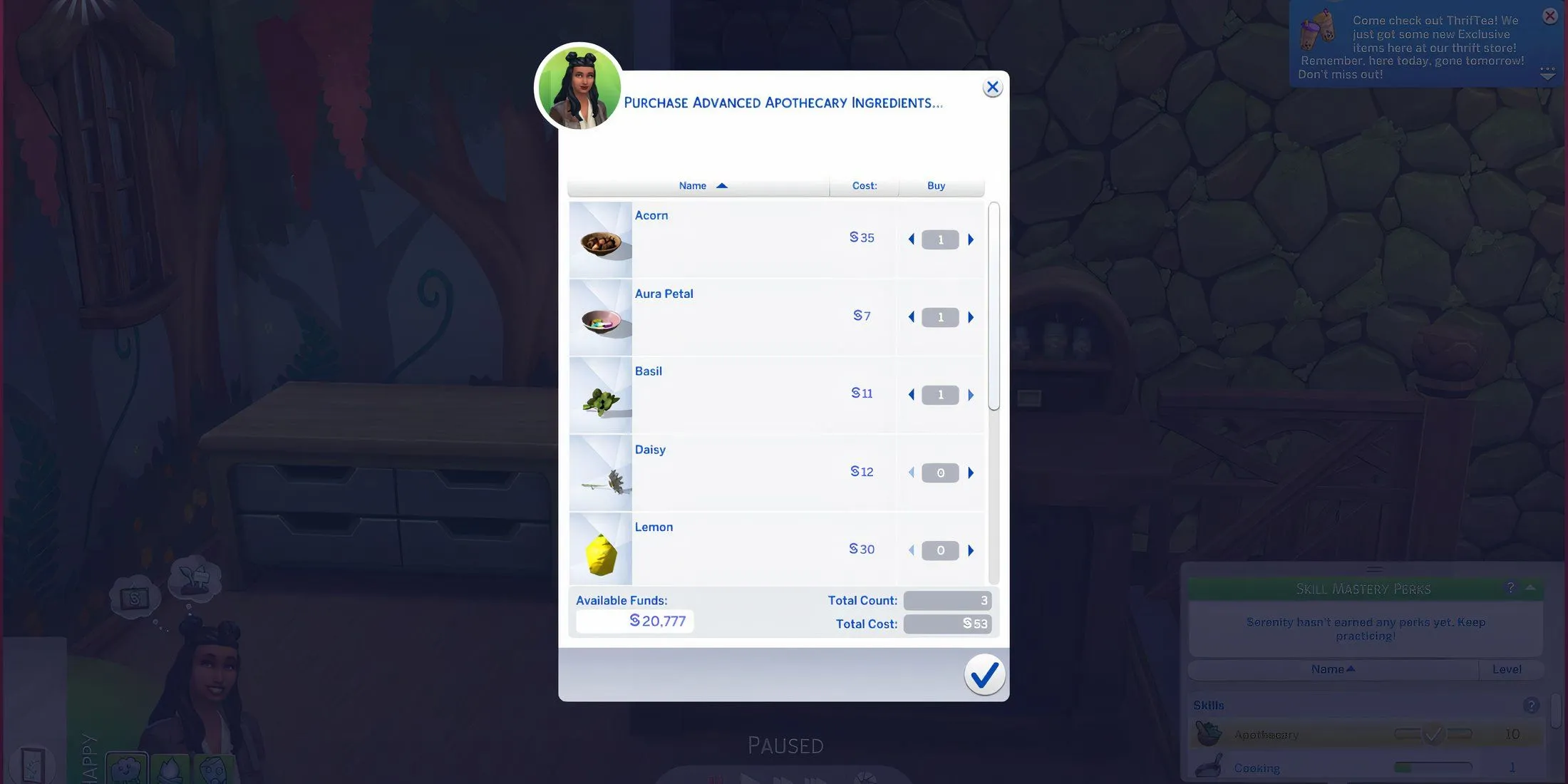 Bàn Bào Chế (Apothecary Table) là nơi Sims chế tạo các loại thuốc và phương pháp chữa bệnh