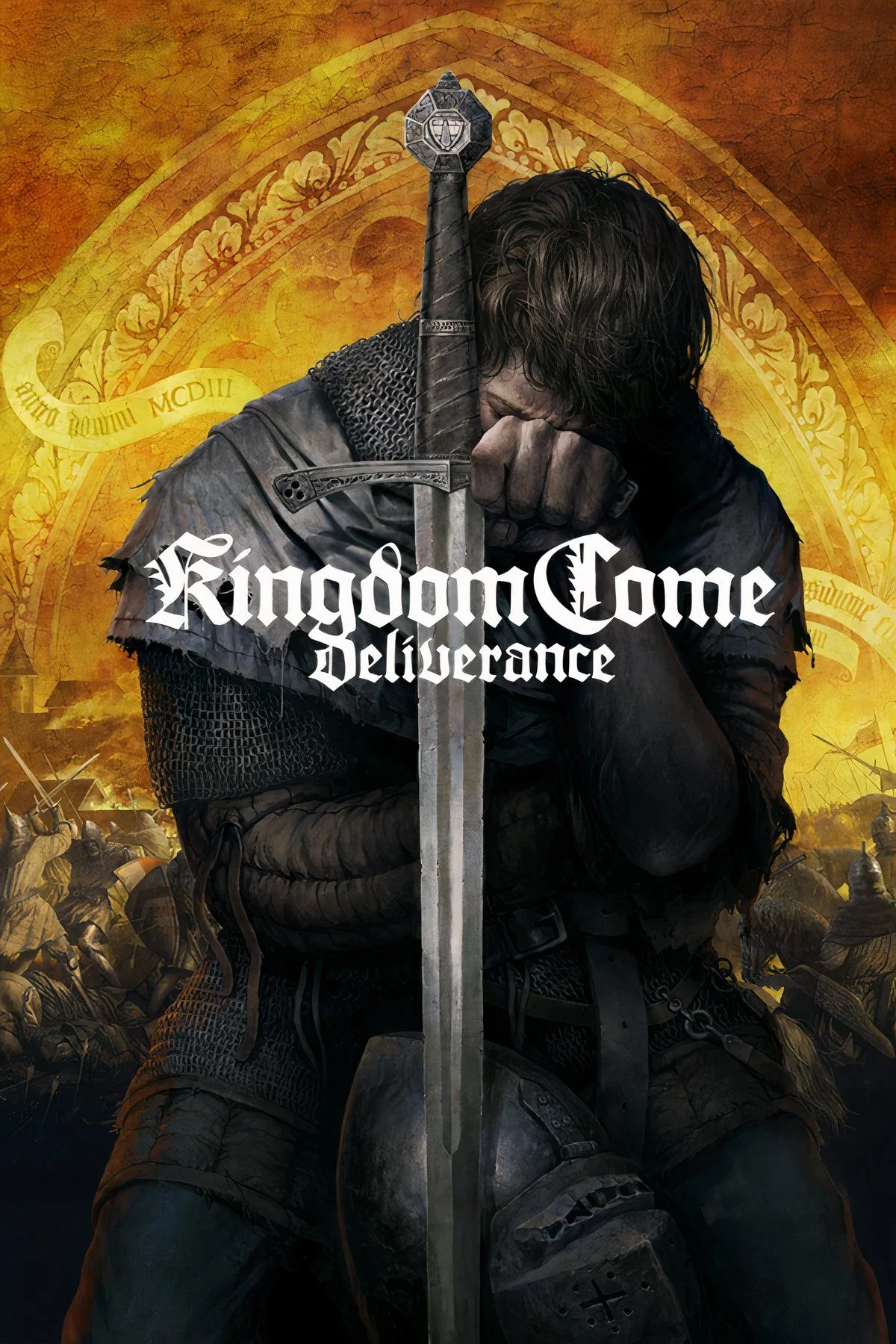 Bìa game Kingdom Come: Deliverance với nhân vật chính Henry trong bối cảnh trung cổ chân thực