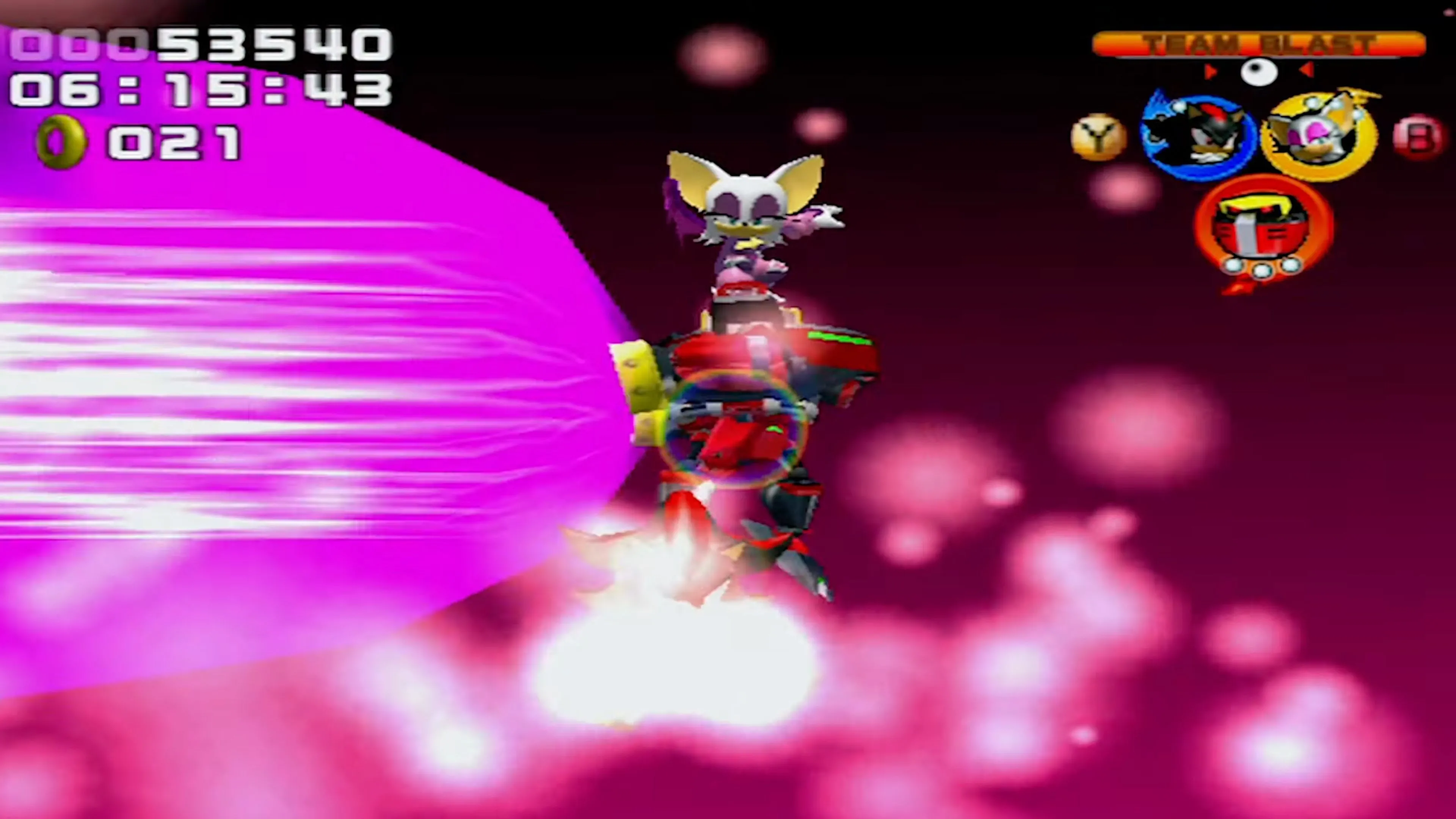 Các đội nhân vật Sonic Heroes tập hợp trong một cảnh cutscene