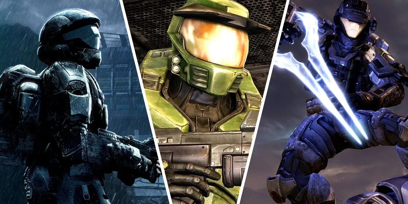 Các nhân vật biểu tượng Master Chief, The Rookie, và Noble Six trong bộ sưu tập Halo: The Master Chief Collection