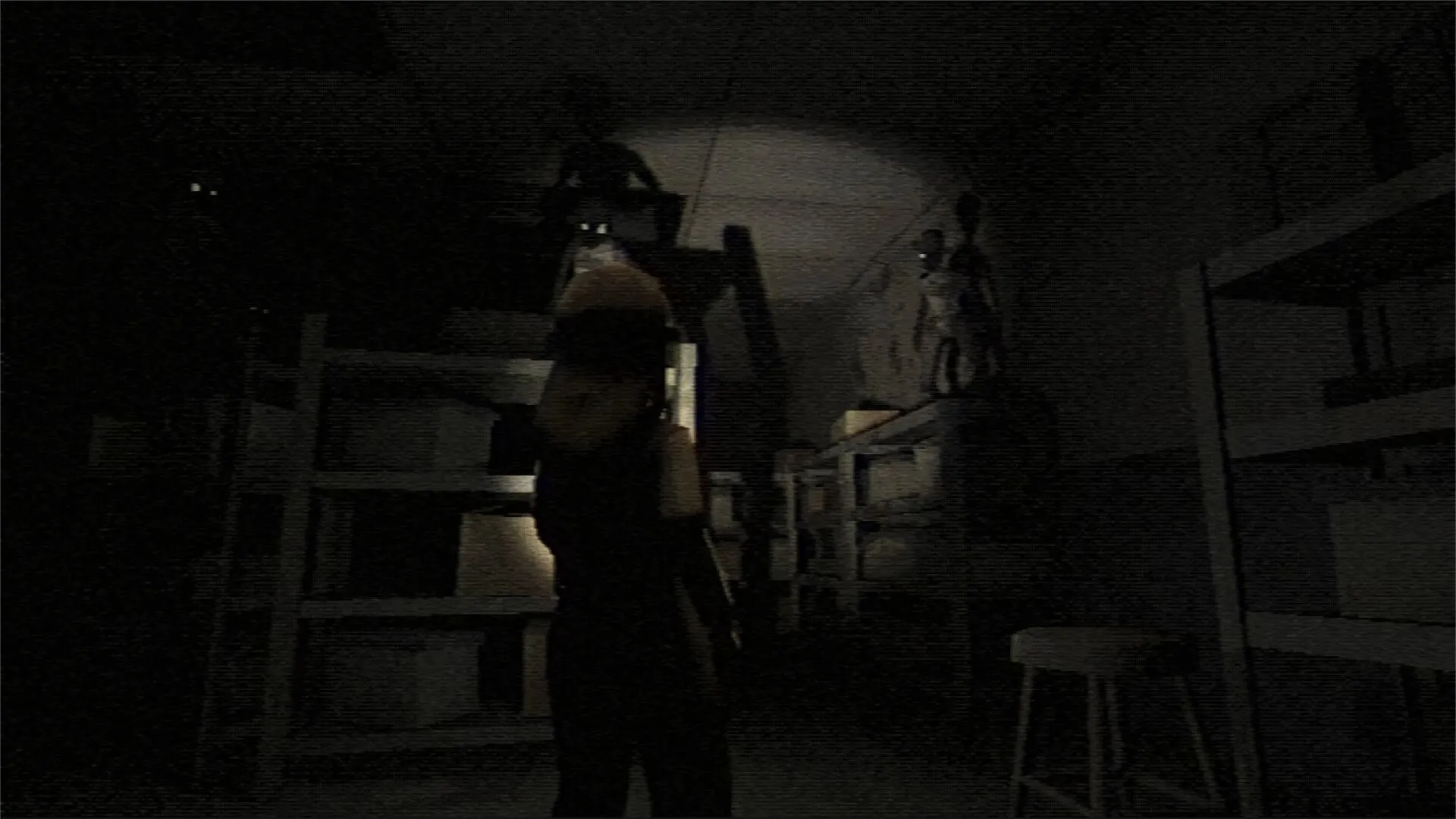 Cảnh đáng sợ trong game kinh dị Fear the Spotlight, nhấn mạnh yếu tố giải đố