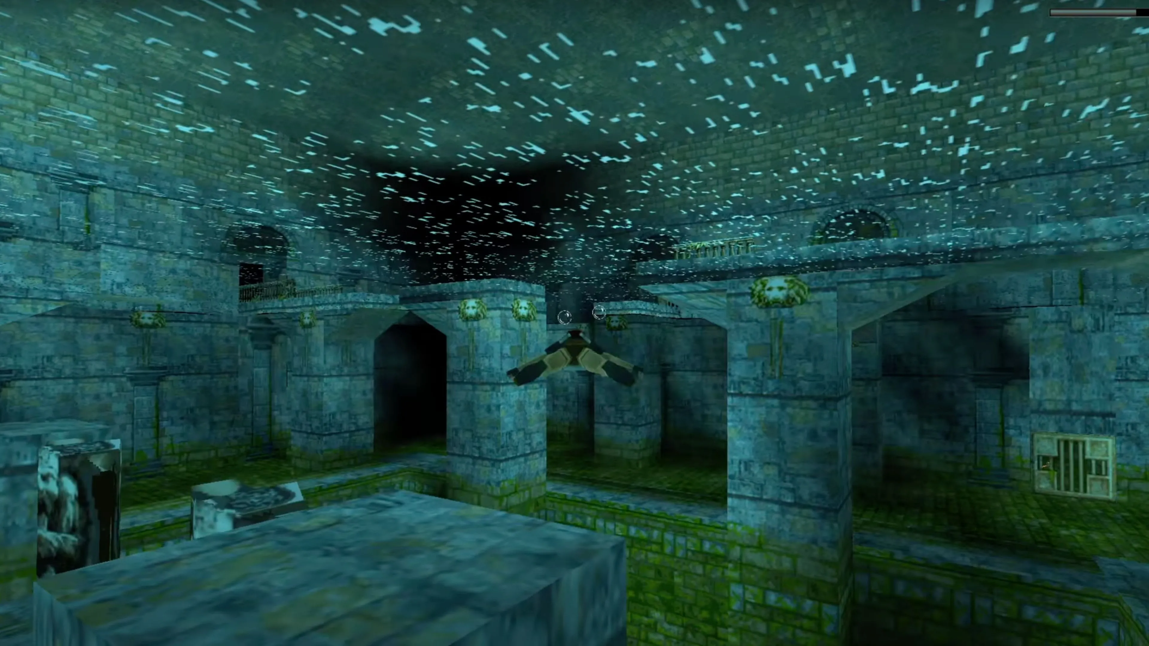 Cảnh ngoại thất của biệt thự Lara Croft trong Tomb Raider, với kiến trúc cổ điển và khuôn viên rộng lớn