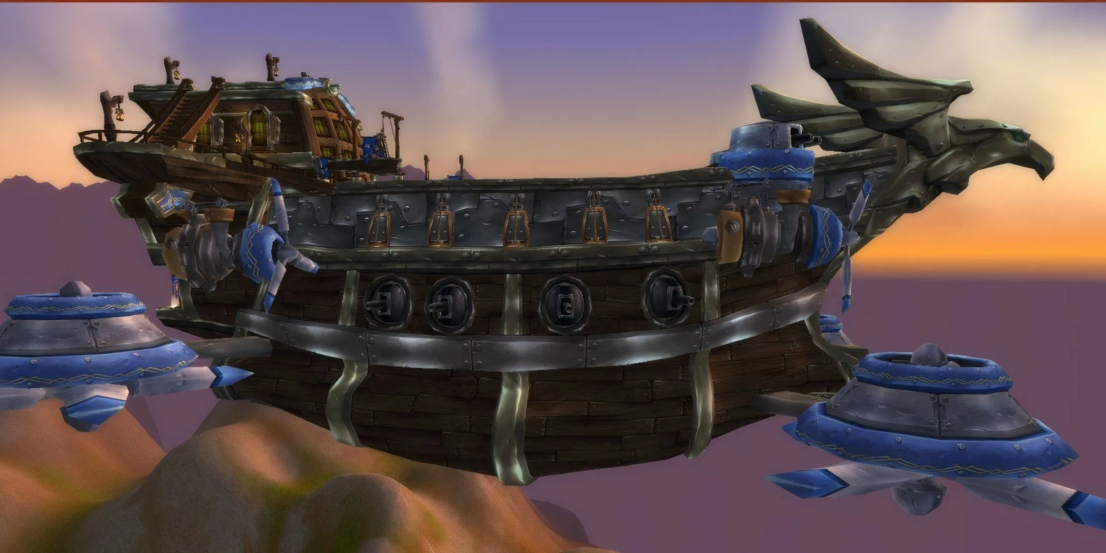 Chiến hạm The Skyfire của phe Alliance trên đường đến Pandaria.