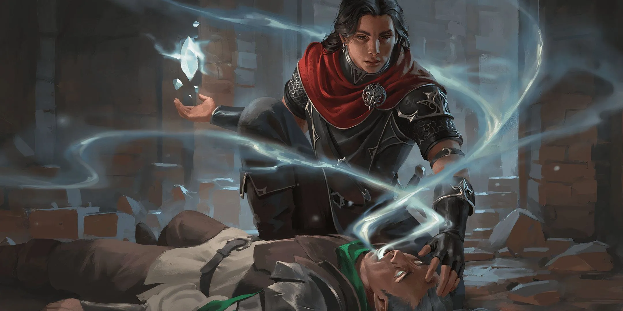 Cleric D&amp;D thực hiện phép hồi sinh (raise dead) với ánh sáng trắng