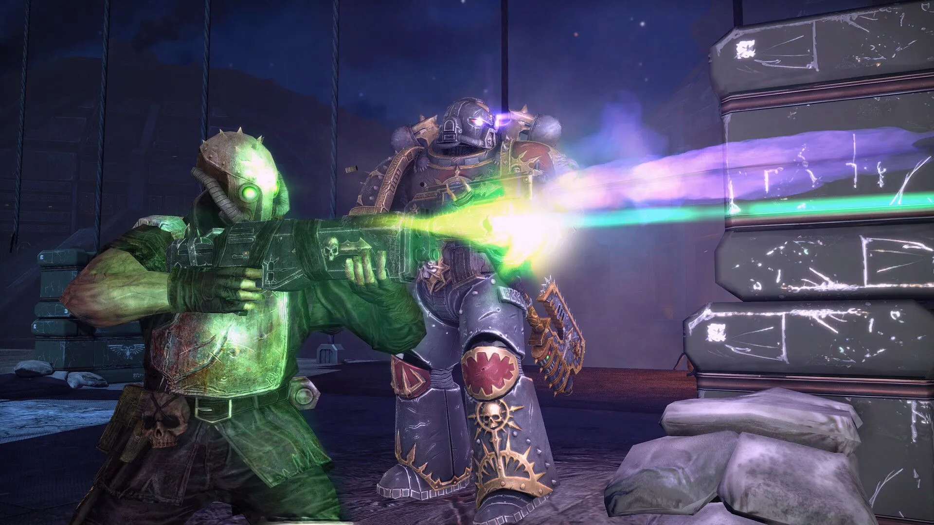 Đại úy Titus của Space Marine đối đầu với binh đoàn Ork trong Warhammer 40,000: Space Marine - Master Crafted Edition