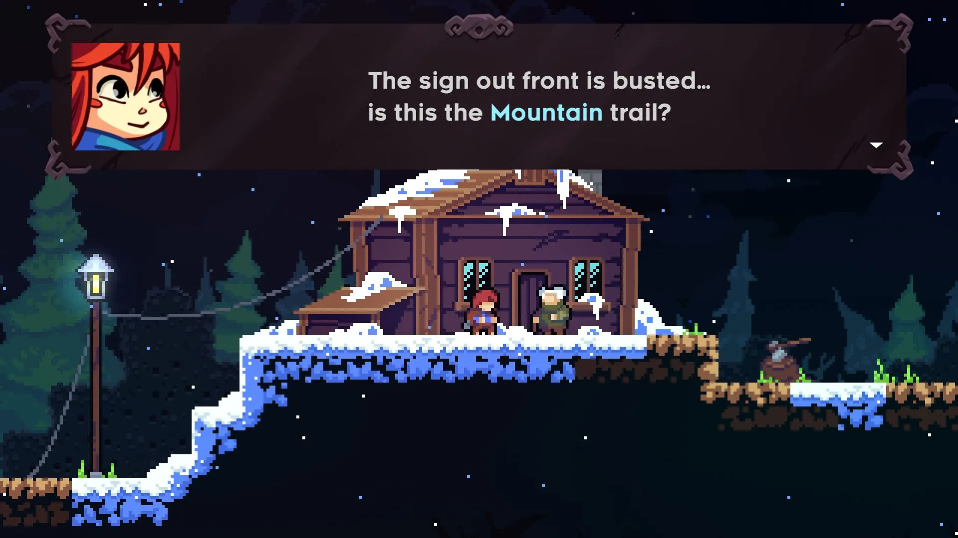 Giao diện gameplay đầy màu sắc của Celeste.