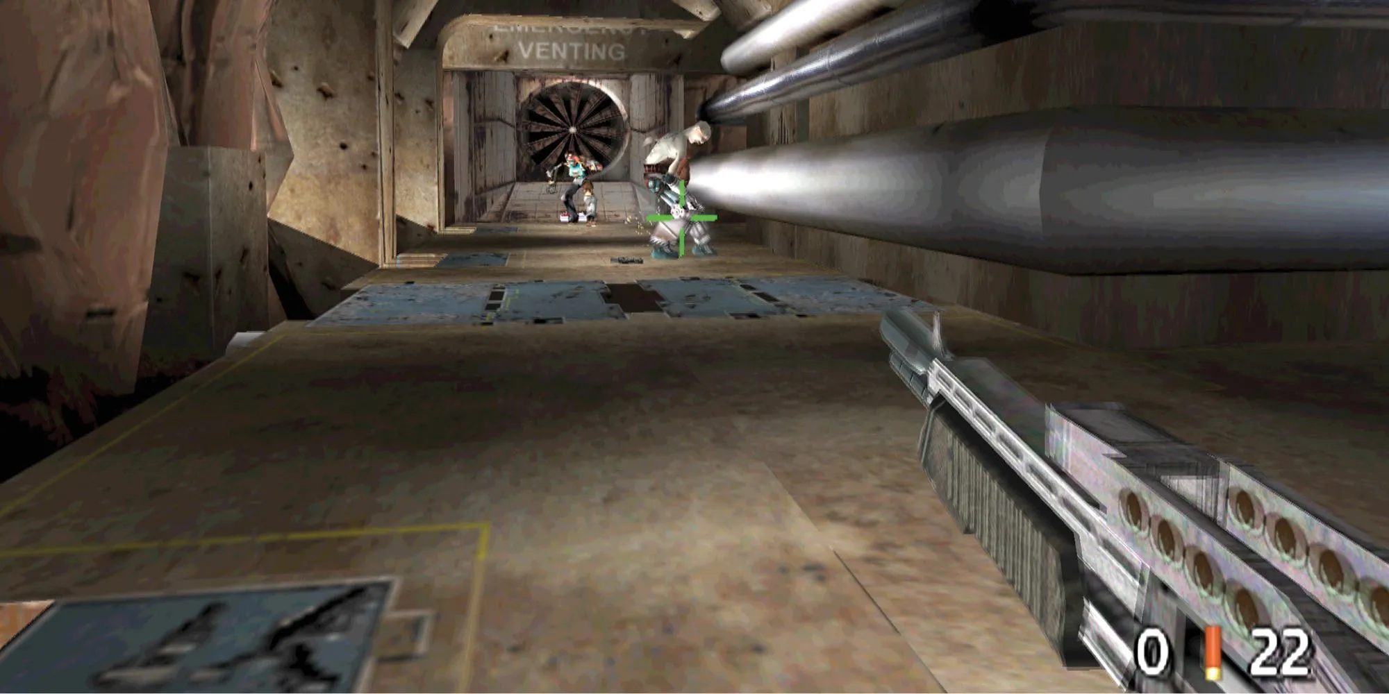 Giao diện người chơi bắn súng trong game Timesplitters trên PS2