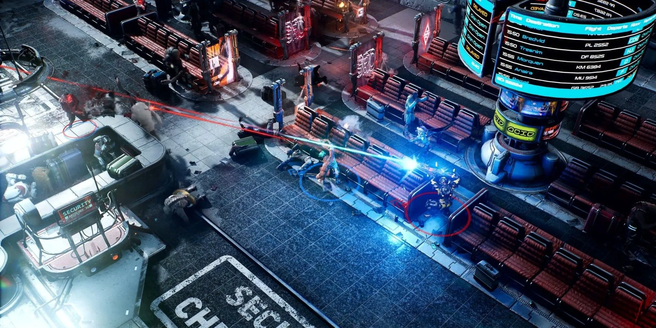 Hai người chơi cùng nhau ẩn nấp và chiến đấu trong The Ascent, một game nhập vai hành động cyberpunk